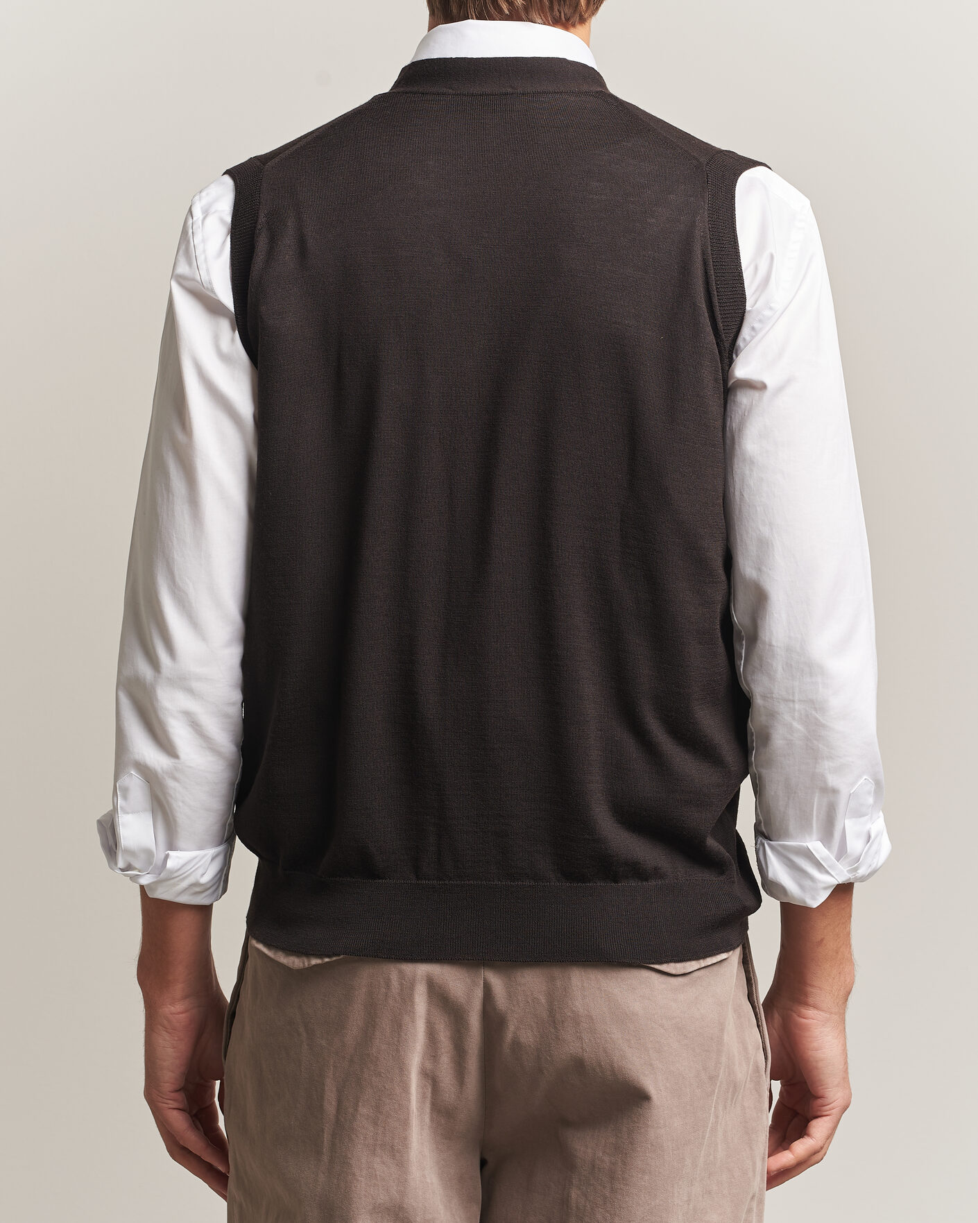 Herren | Pullover | John Smedley | Bolton Extra Fine Merino Waistcoat Faulkner Brown