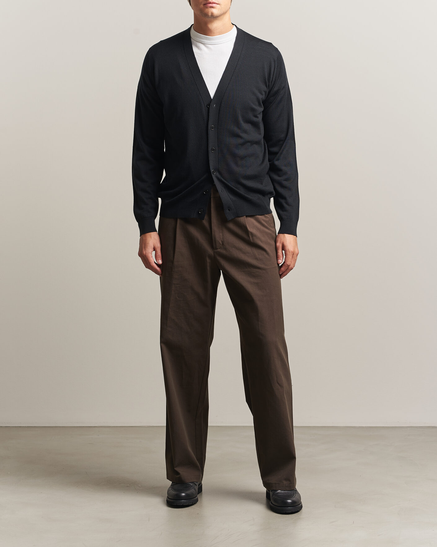 Herren | Pullover | John Smedley | Bradrick Extra Fine Merino Cardigan Black