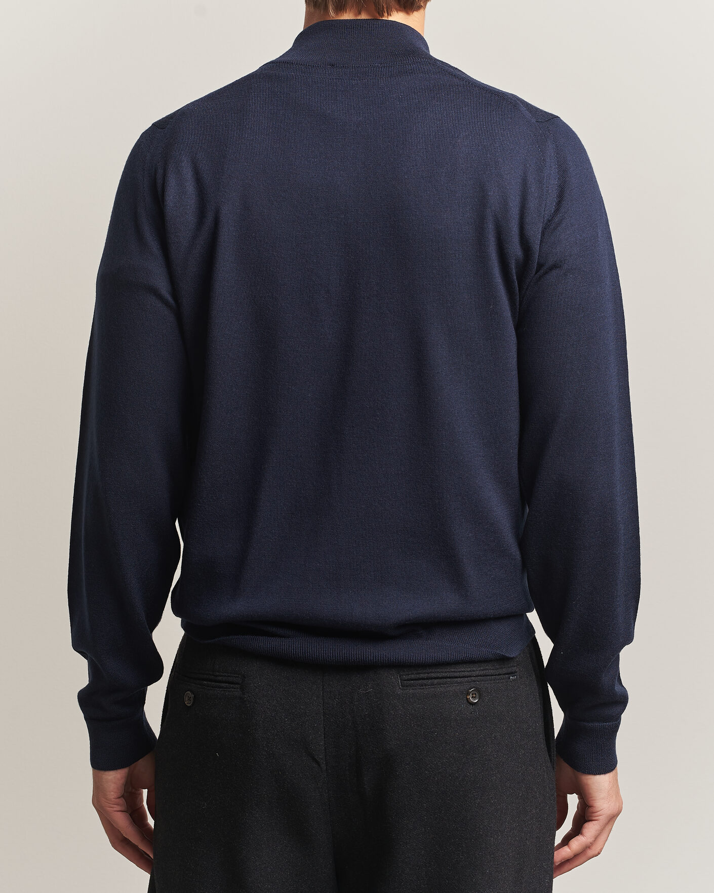 Herren | Pullover | John Smedley | Tapton Extra Fine Merino Half Zip Midnight