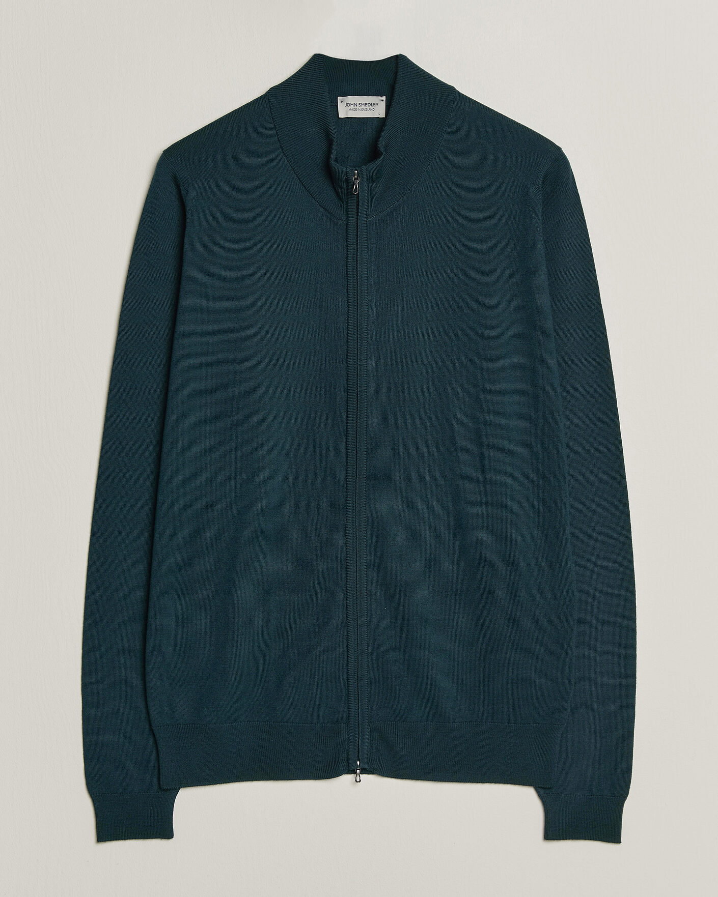 Herren | Pullover | John Smedley | Claygate Extra Fine Merino Full Zip Richardson Green