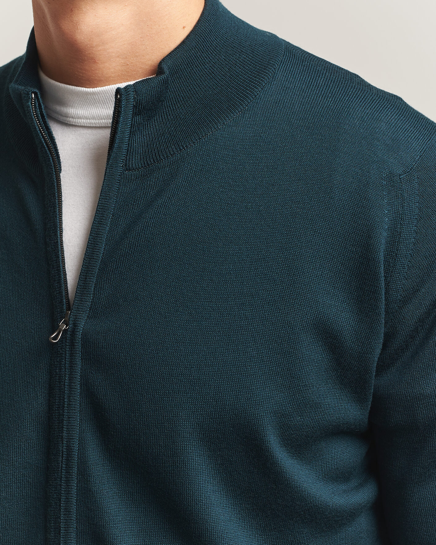 Herren | Pullover | John Smedley | Claygate Extra Fine Merino Full Zip Richardson Green