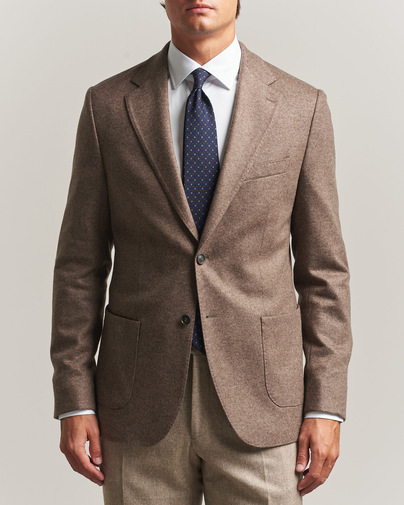 Herren | Sakkos | Morris | Wool Jersey Blazer Brown