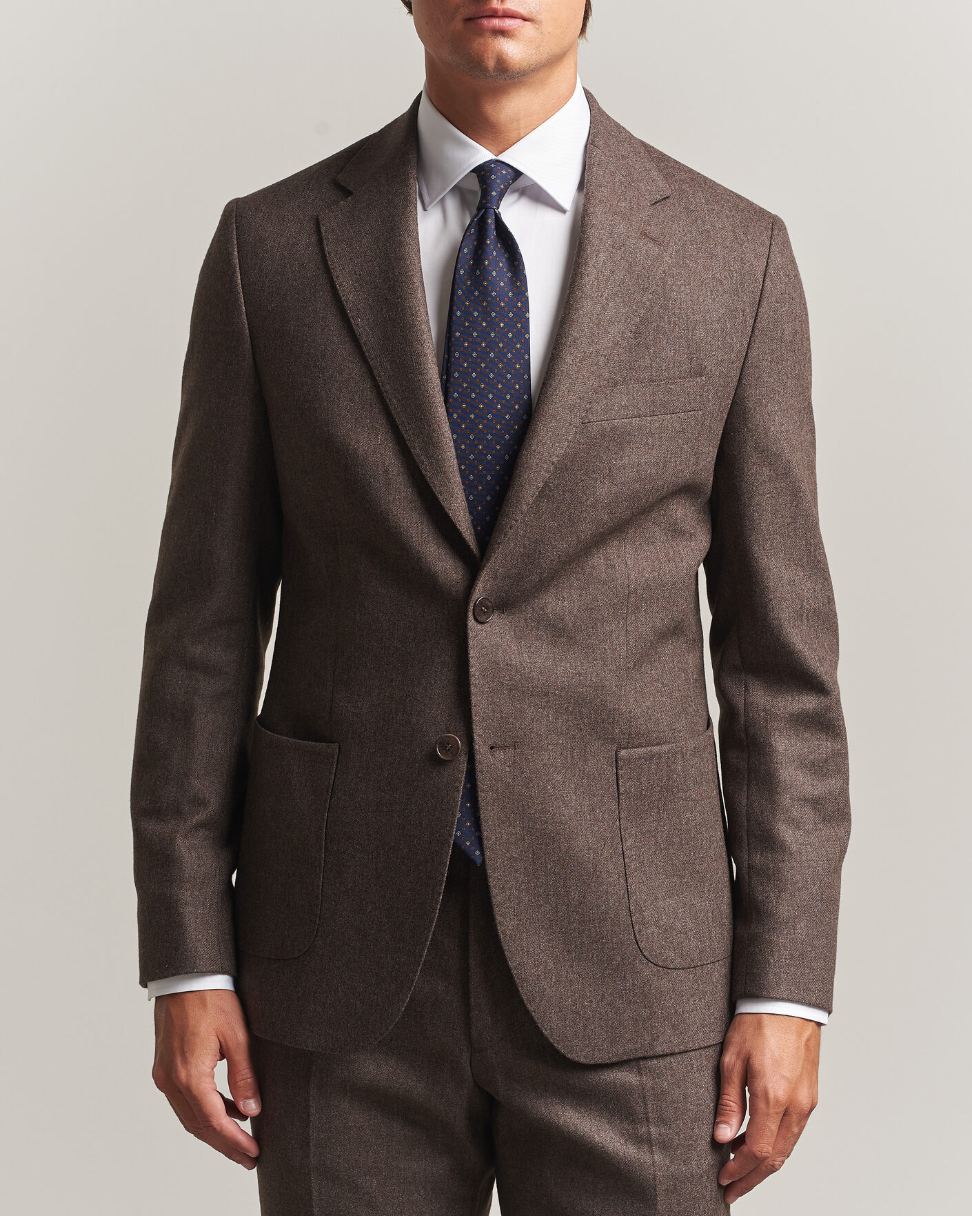 Herren | Sakkos | Morris | Flannel Suit Blazer Brown