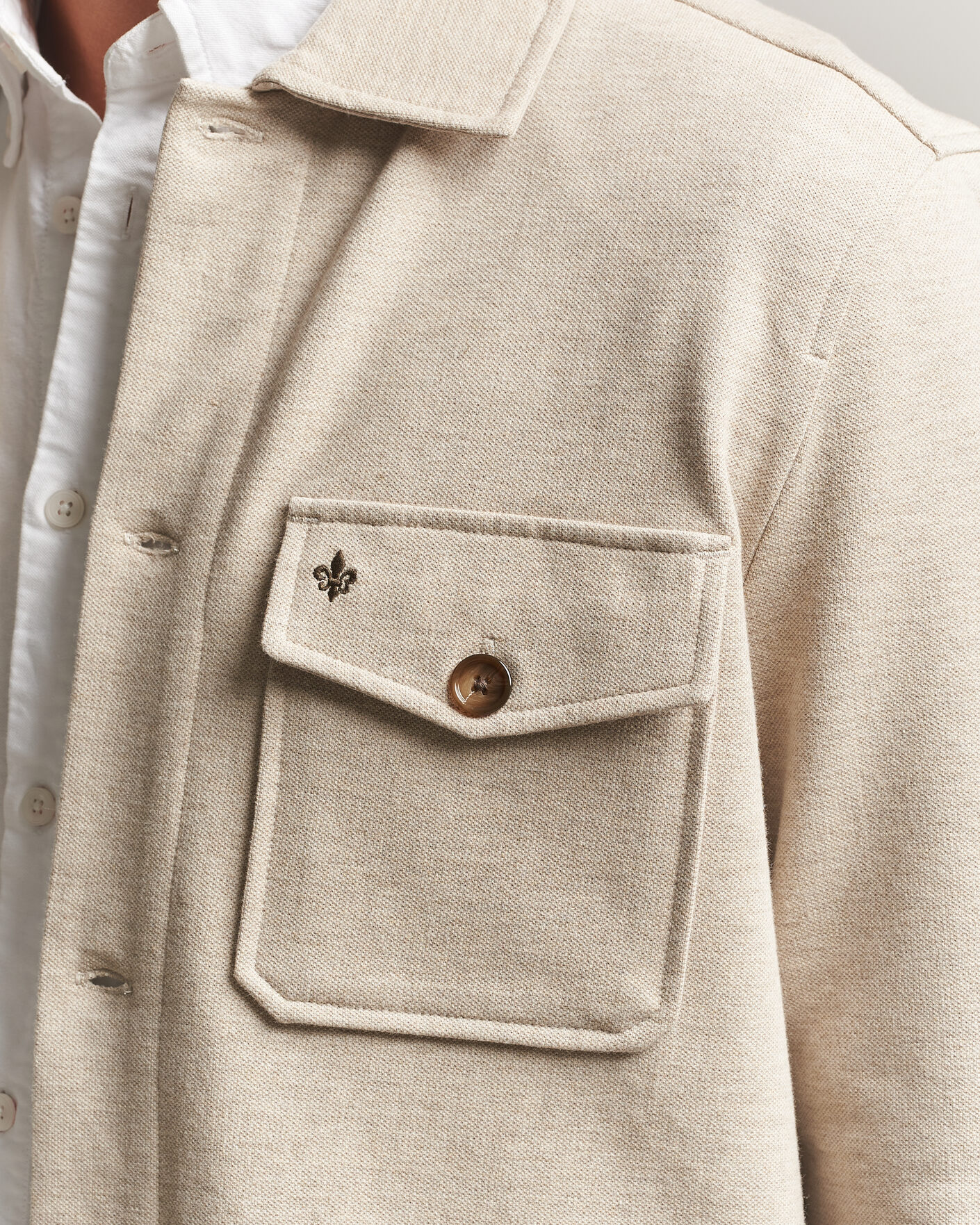 Herren | Hemden | Morris | Andrew Jersey Overshirt Khaki
