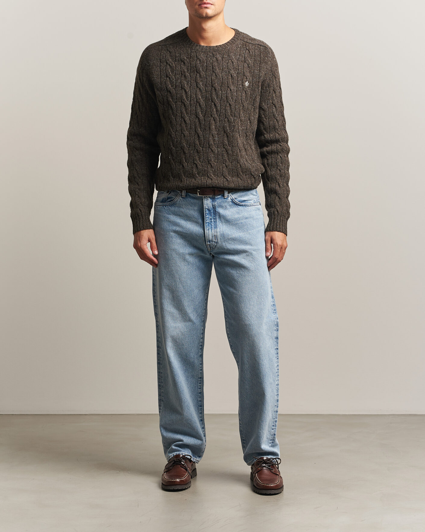 Herren | Pullover | Morris | Archard Cable Sweater Brown