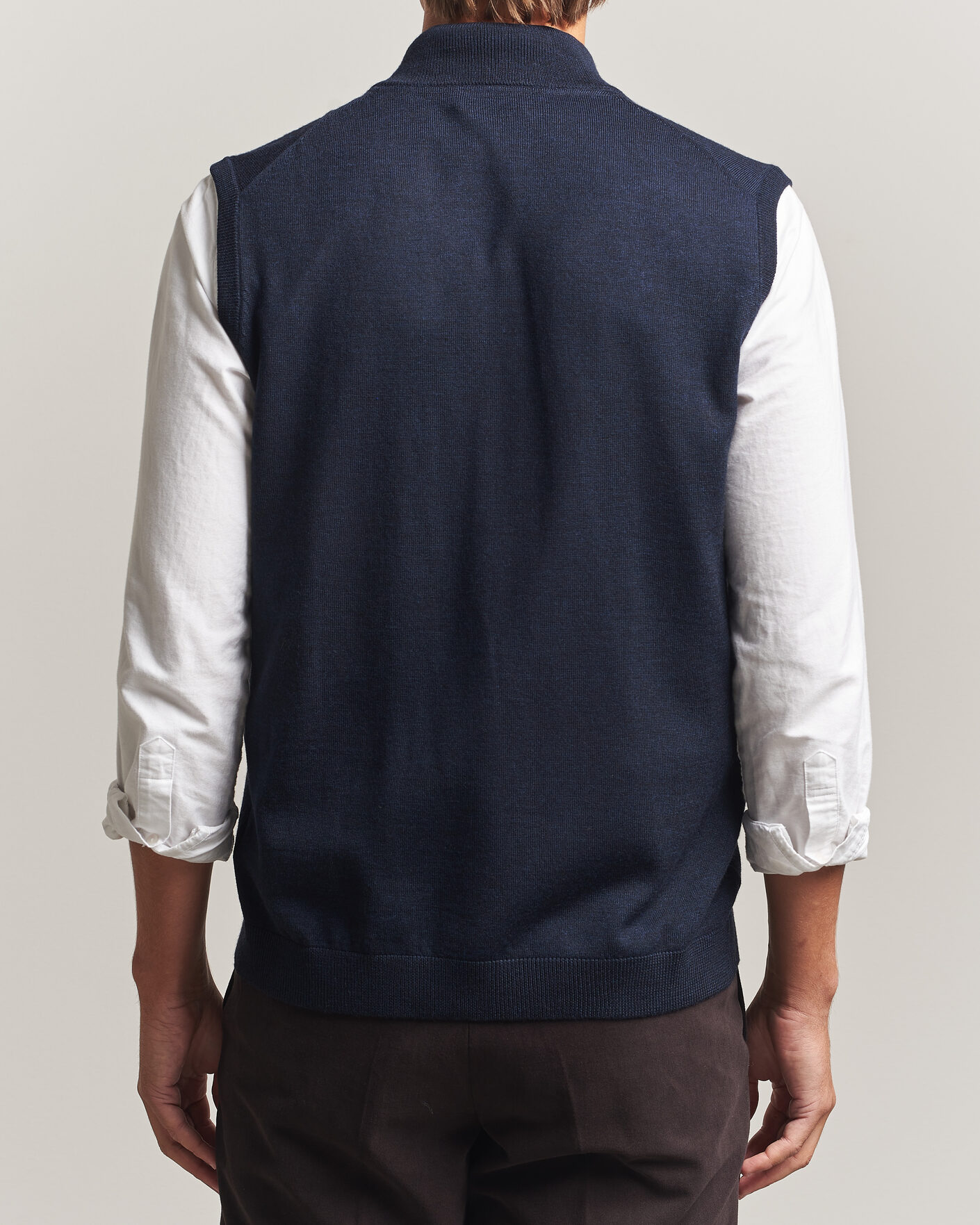 Herren | Pullover | Morris | Merino Zip Vest Navy