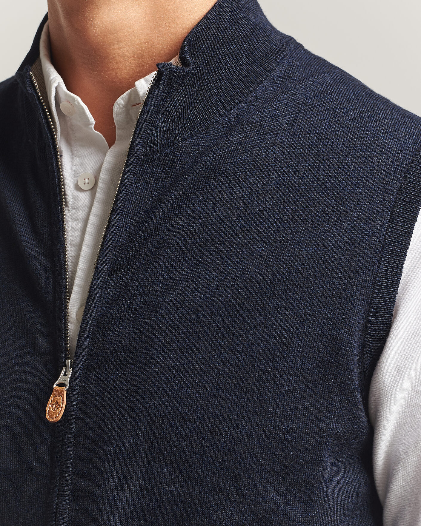 Herren | Pullover | Morris | Merino Zip Vest Navy