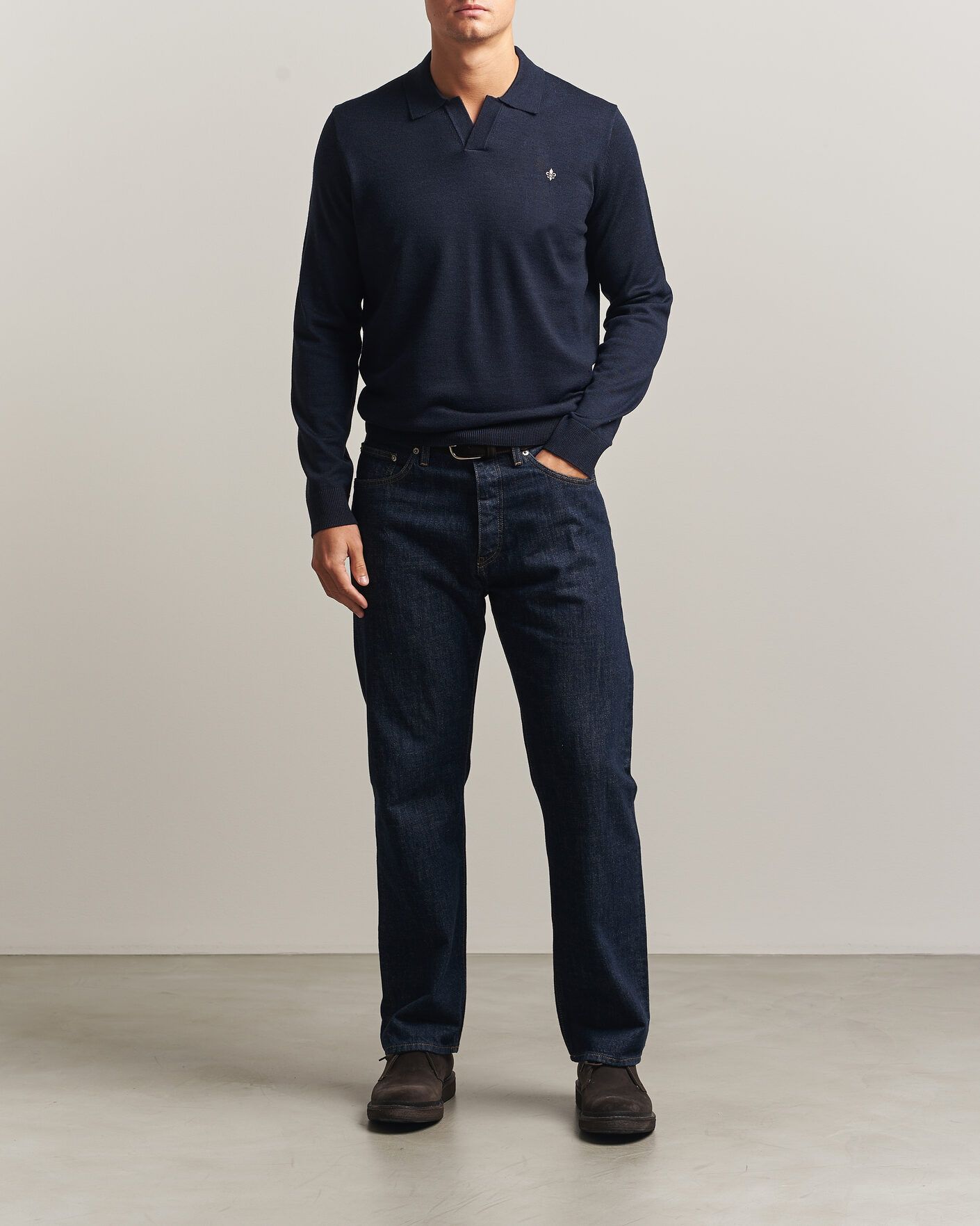 Herren | Pullover | Morris | Merino Resort Polo Navy