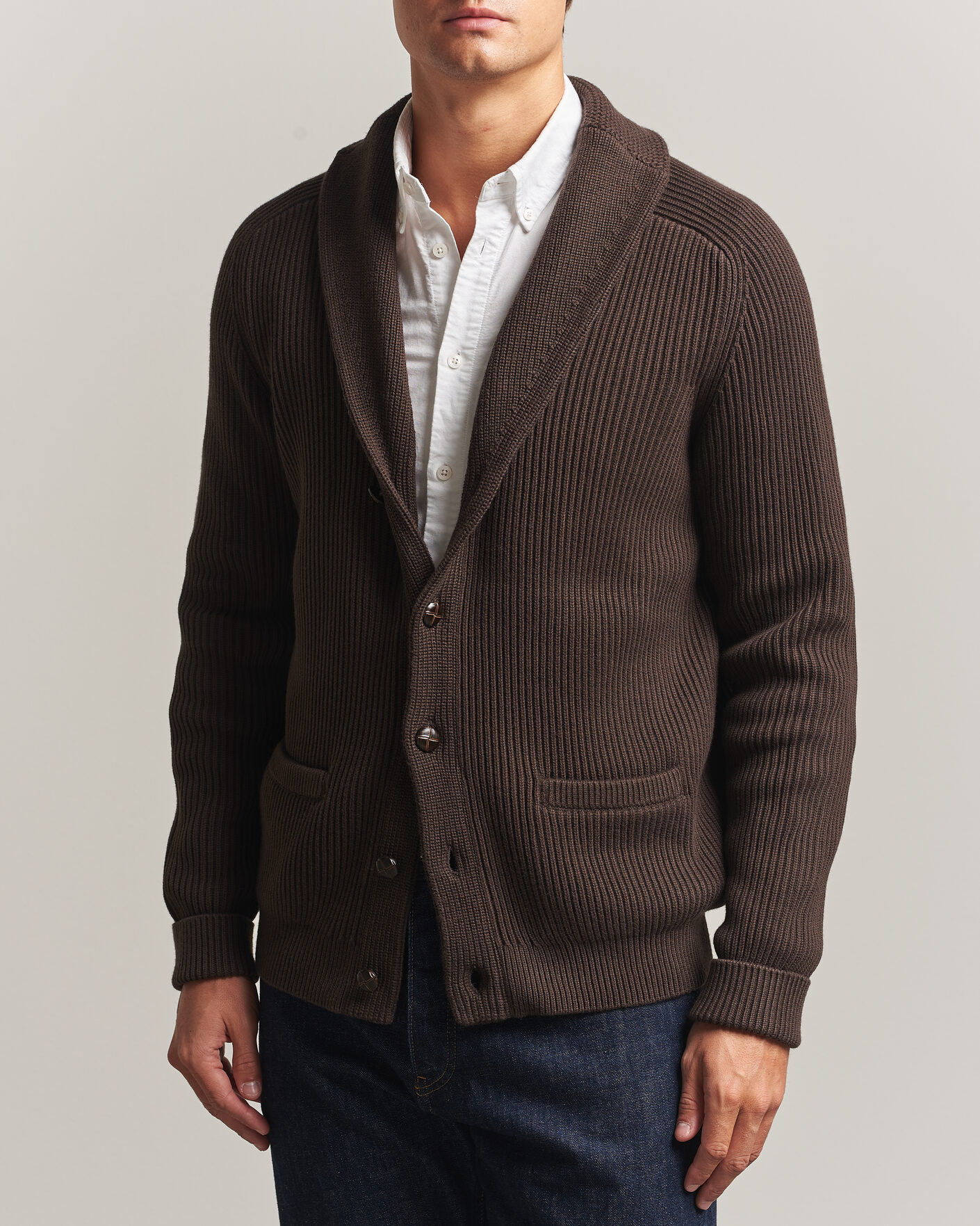 Herren | Pullover | Morris | Brayden Shawl Cardigan Brown