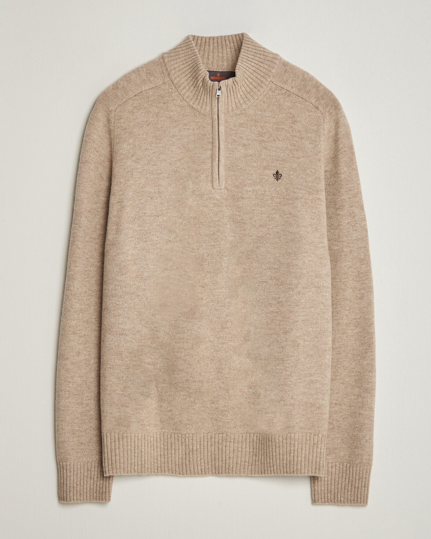 Herren | Pullover | Morris | Hertford Lambswool Half Zip Khaki