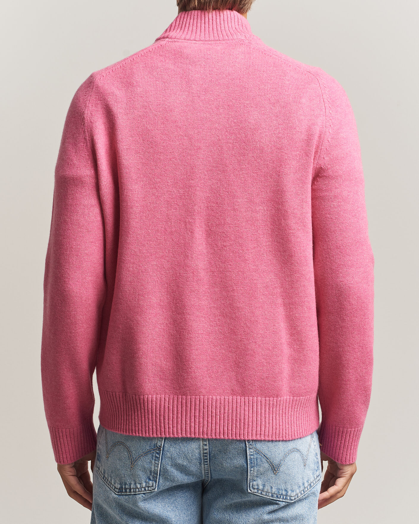 Herren | Pullover | Morris | Hertford Lambswool Half Zip Cerise