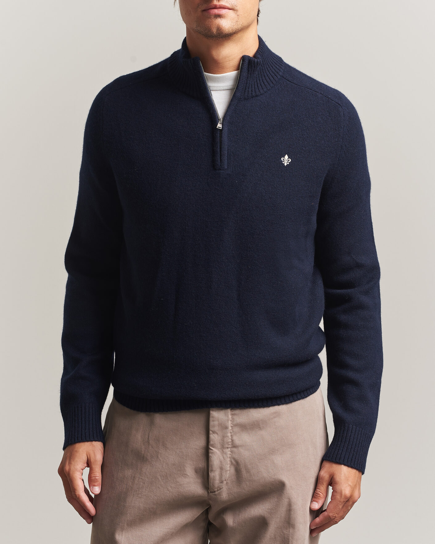 Herren | Pullover | Morris | Hertford Lambswool Half Zip Navy