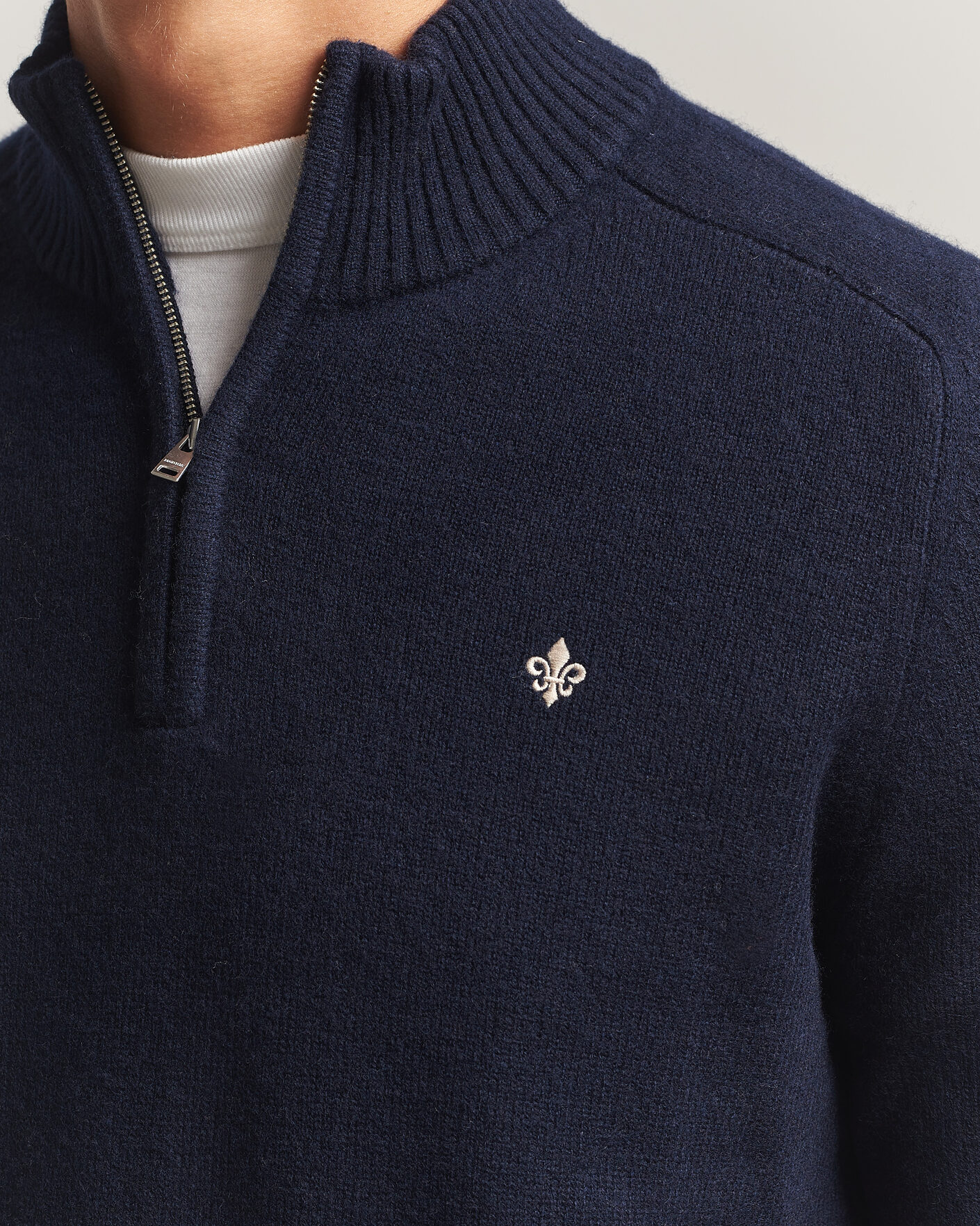 Herren | Pullover | Morris | Hertford Lambswool Half Zip Navy