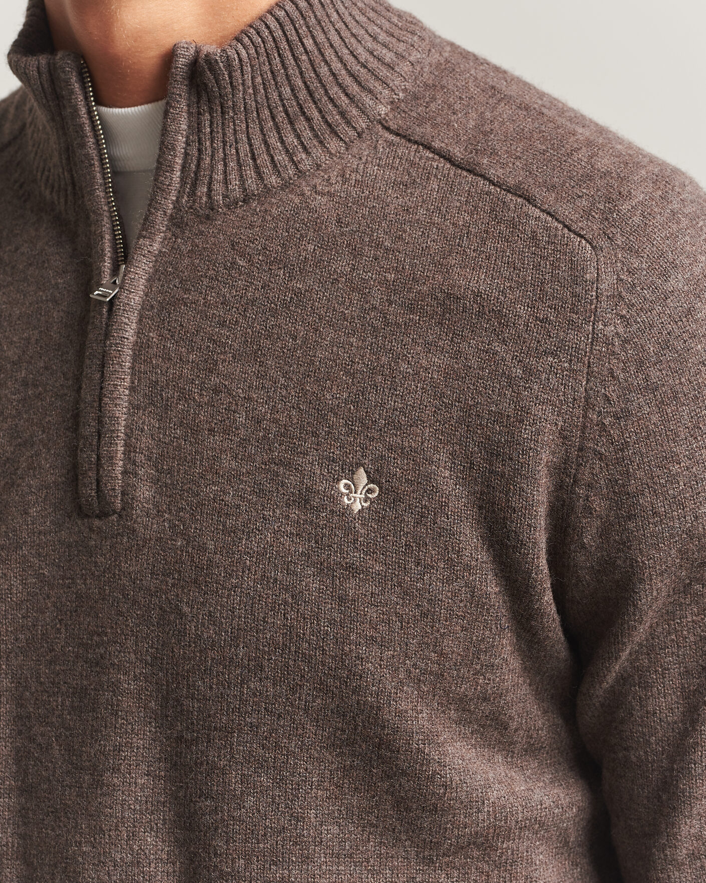 Herren | Pullover | Morris | Hertford Lambswool Half Zip Brown