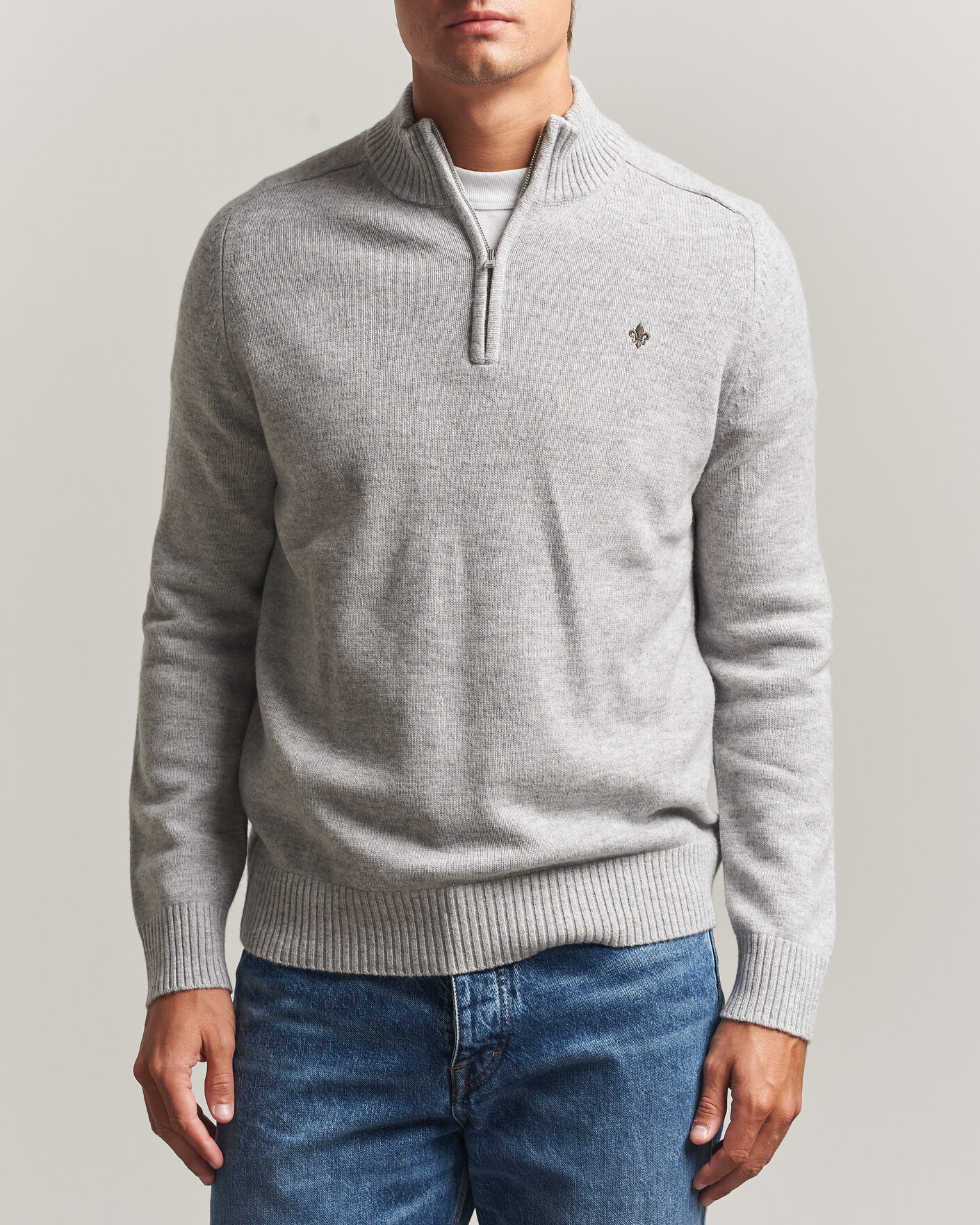 Herren | Pullover | Morris | Hertford Lambswool Half Zip Grey