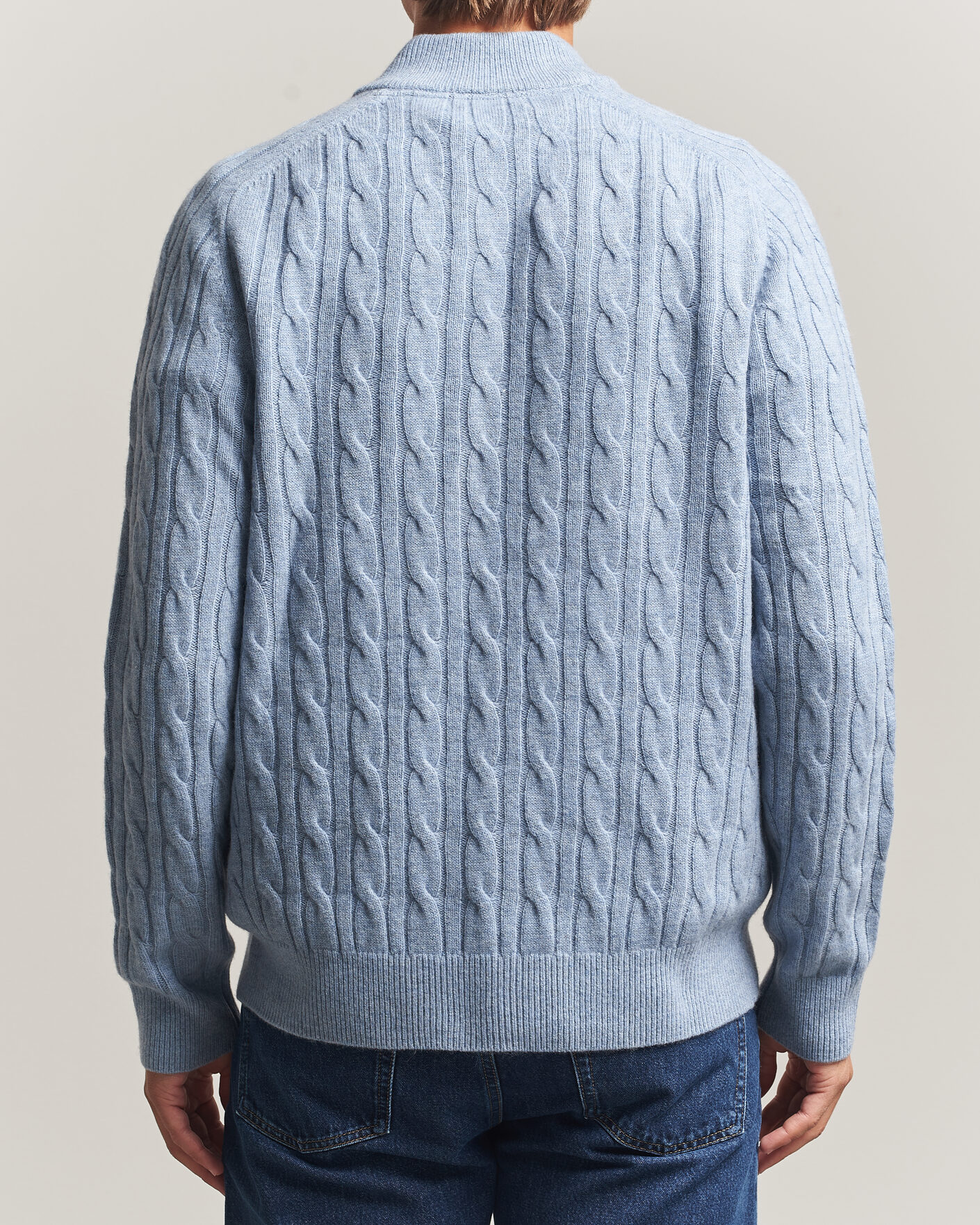 Herren | Pullover | Morris | Hertford Cable Half Zip Blue