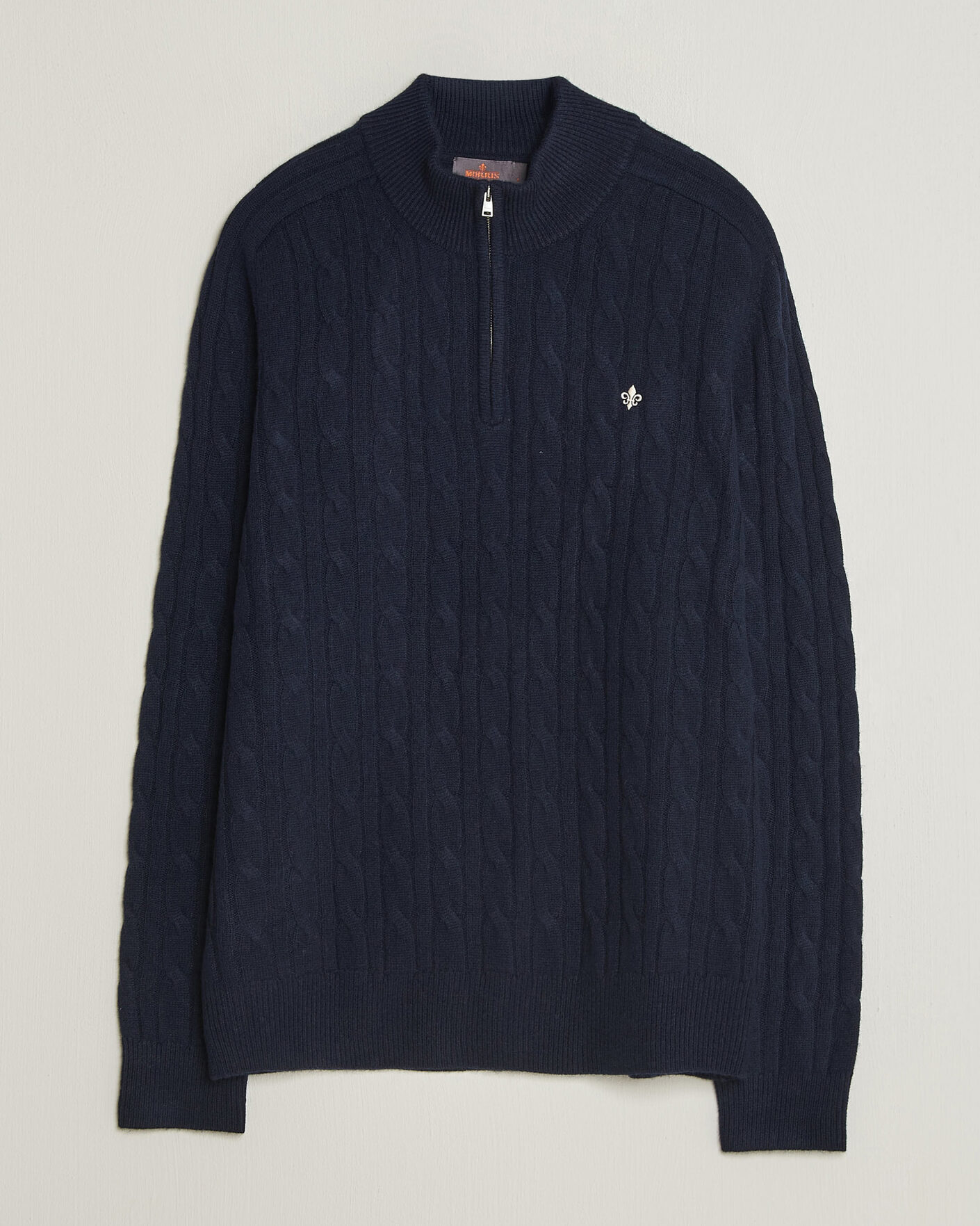 Herren | Pullover | Morris | Hertford Cable Half Zip Navy