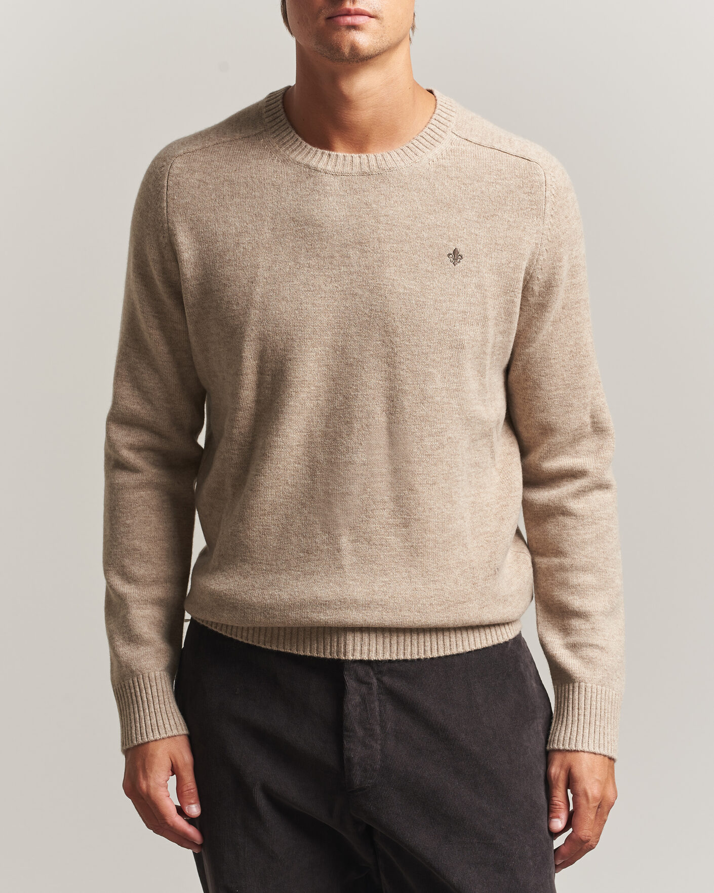 Herren | Pullover | Morris | Hertford Lambswool Crew Neck Khaki