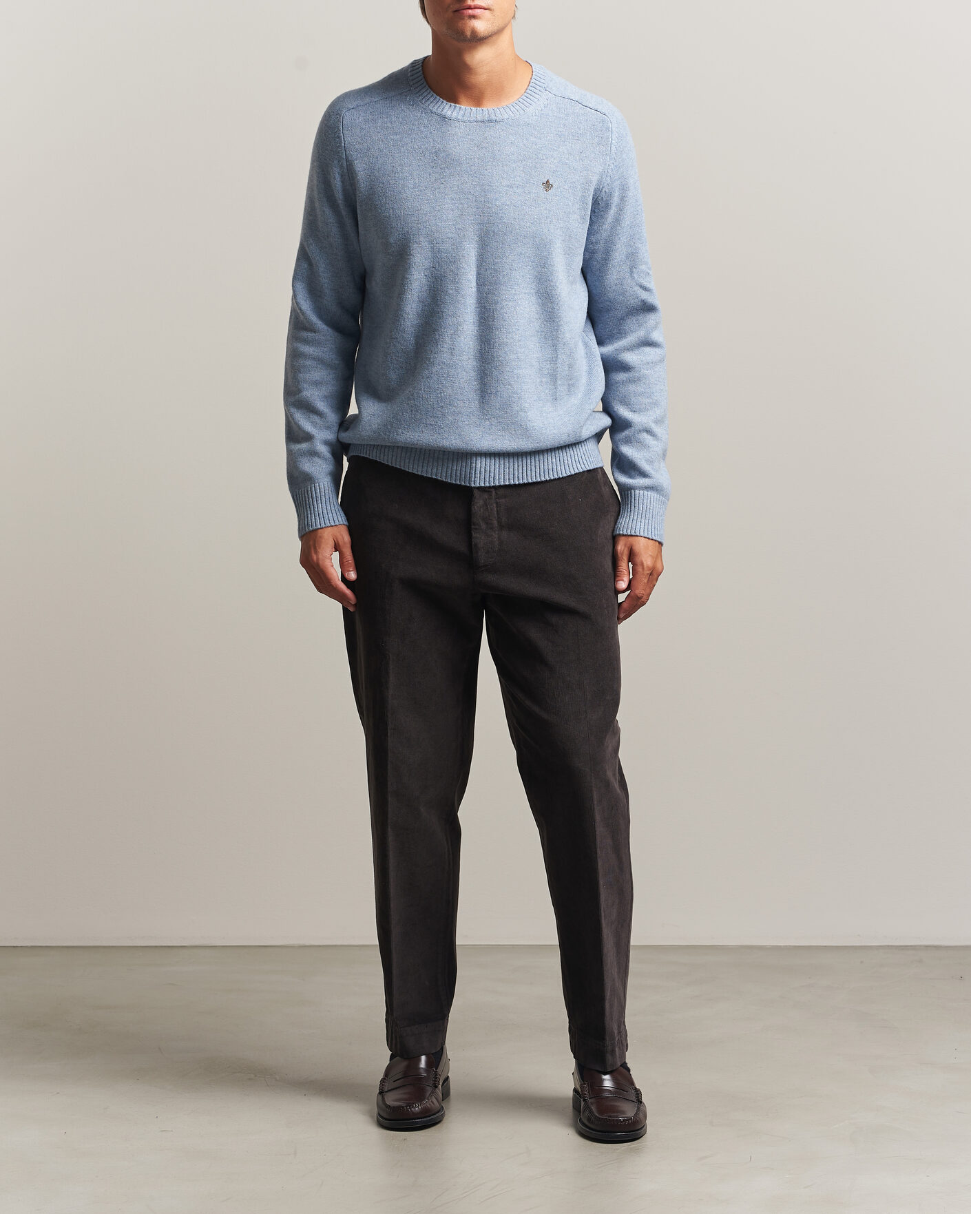 Herren | Pullover | Morris | Hertford Lambswool Crew Neck Blue