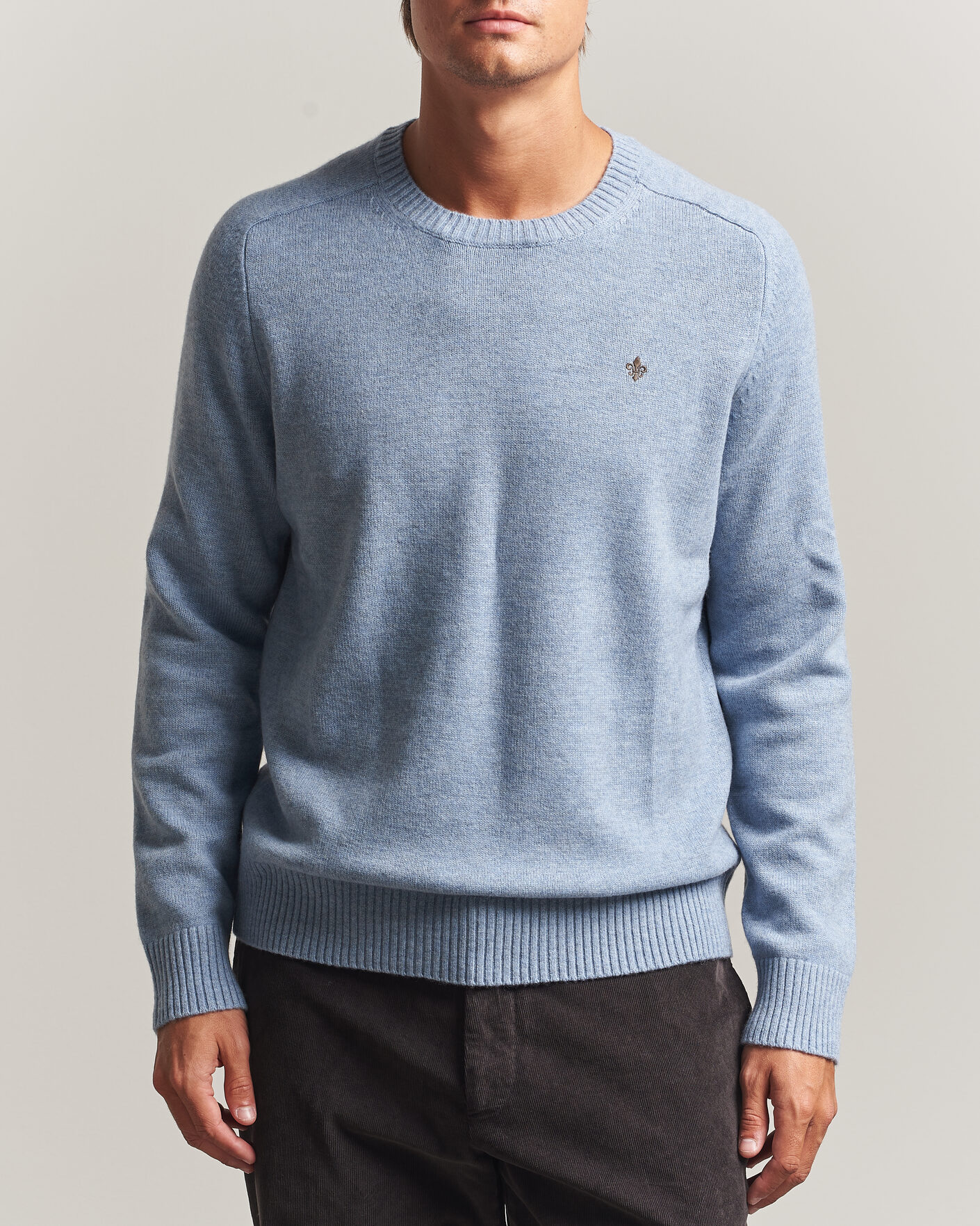 Herren | Pullover | Morris | Hertford Lambswool Crew Neck Blue