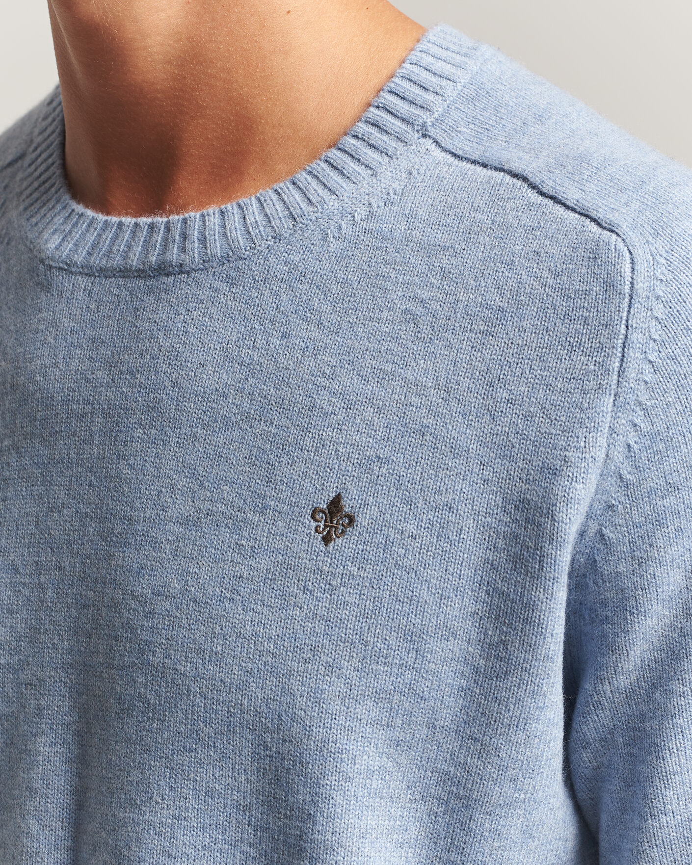 Herren | Pullover | Morris | Hertford Lambswool Crew Neck Blue