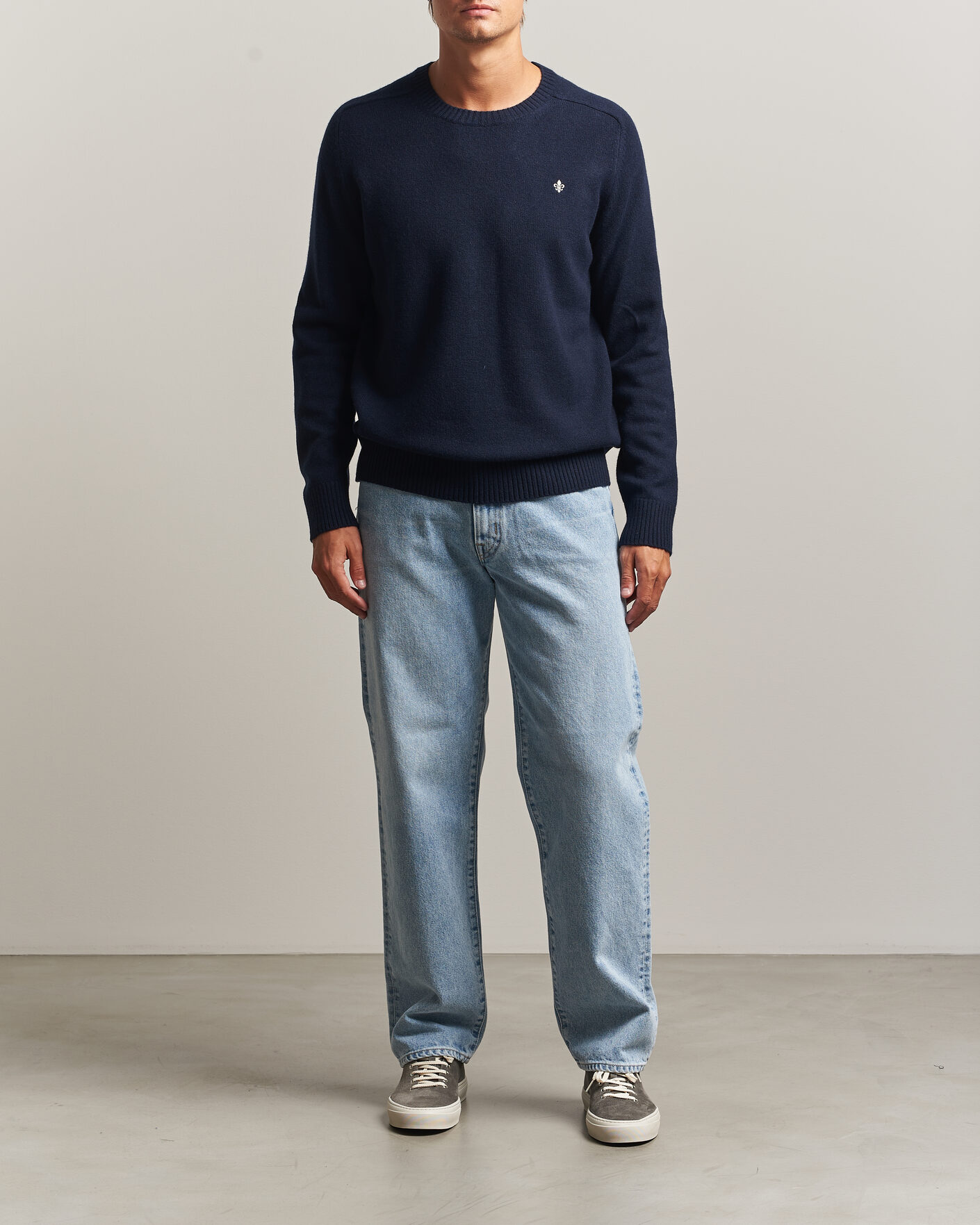 Herren | Pullover | Morris | Hertford Lambswool Crew Neck Navy