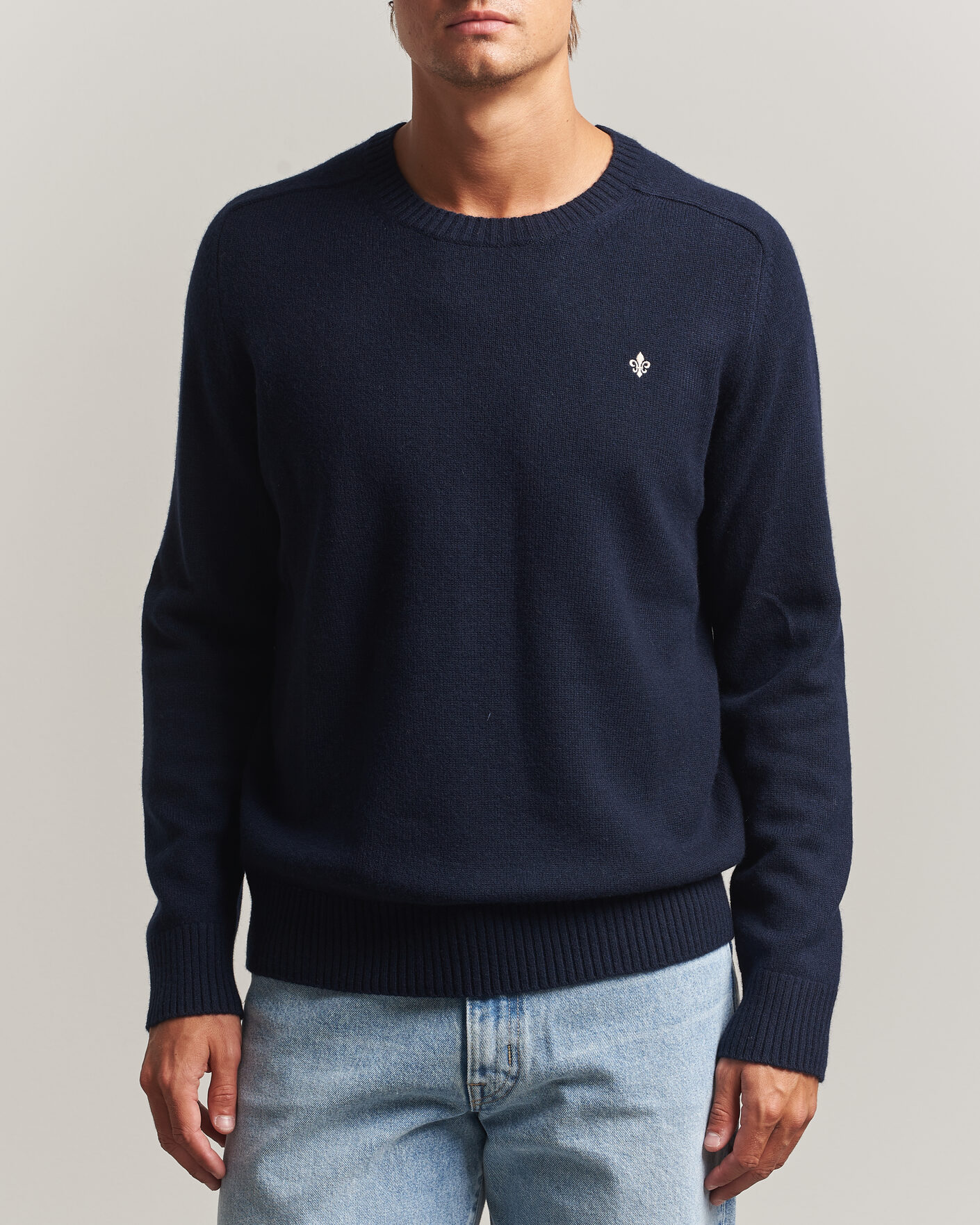 Herren | Pullover | Morris | Hertford Lambswool Crew Neck Navy