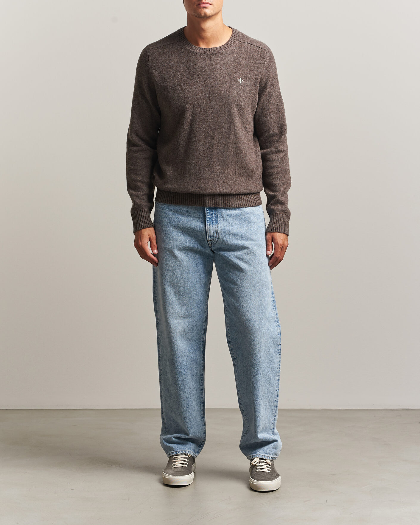 Herren | Pullover | Morris | Hertford Lambswool Crew Neck Brown