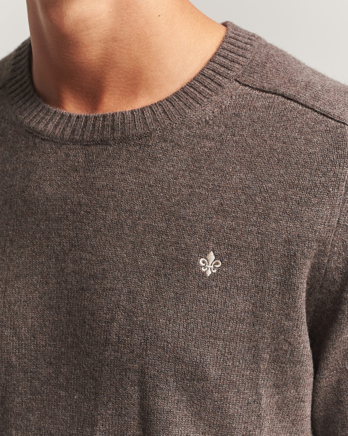 Herren | Pullover | Morris | Hertford Lambswool Crew Neck Brown