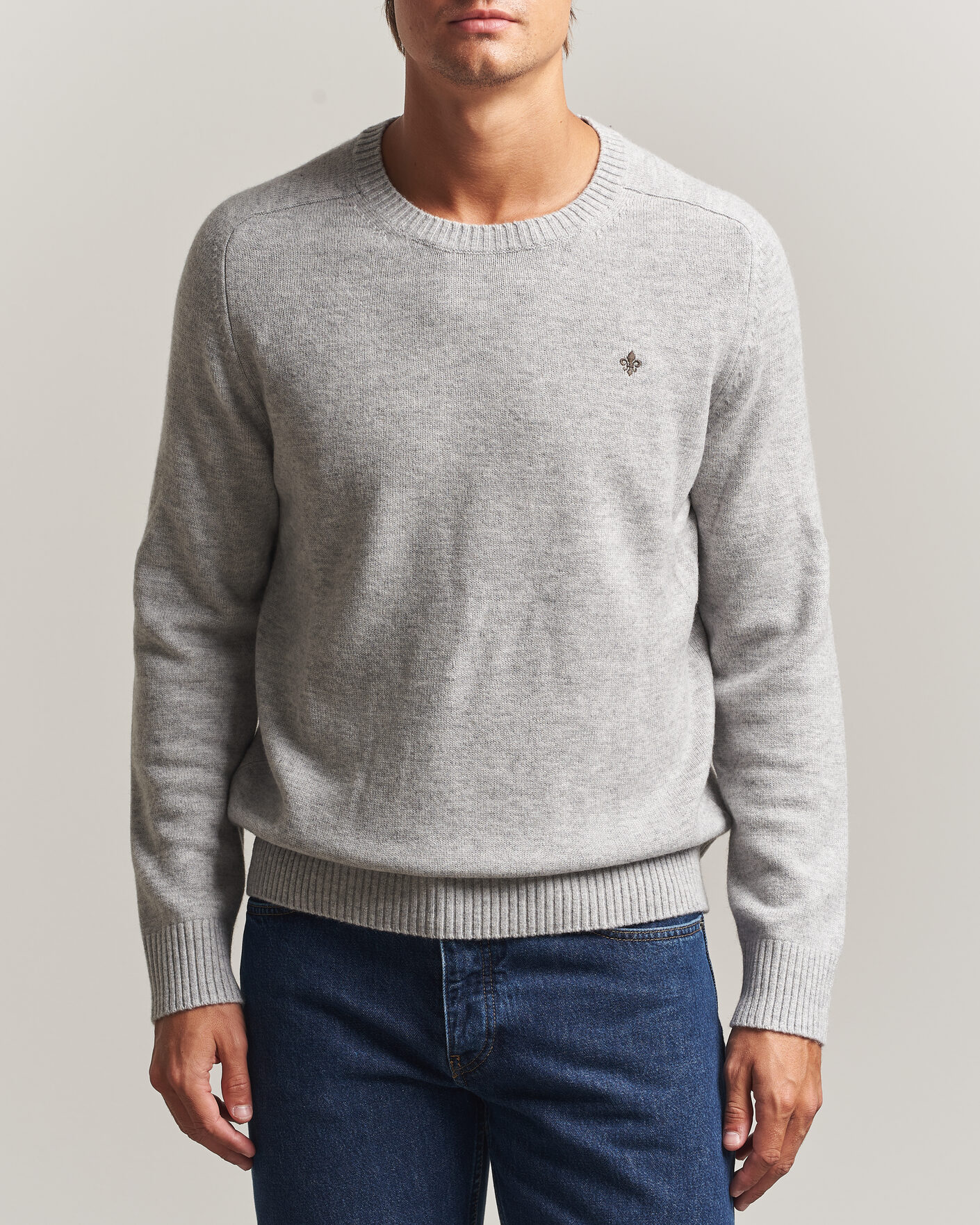 Herren | Pullover | Morris | Hertford Lambswool Crew Neck Grey