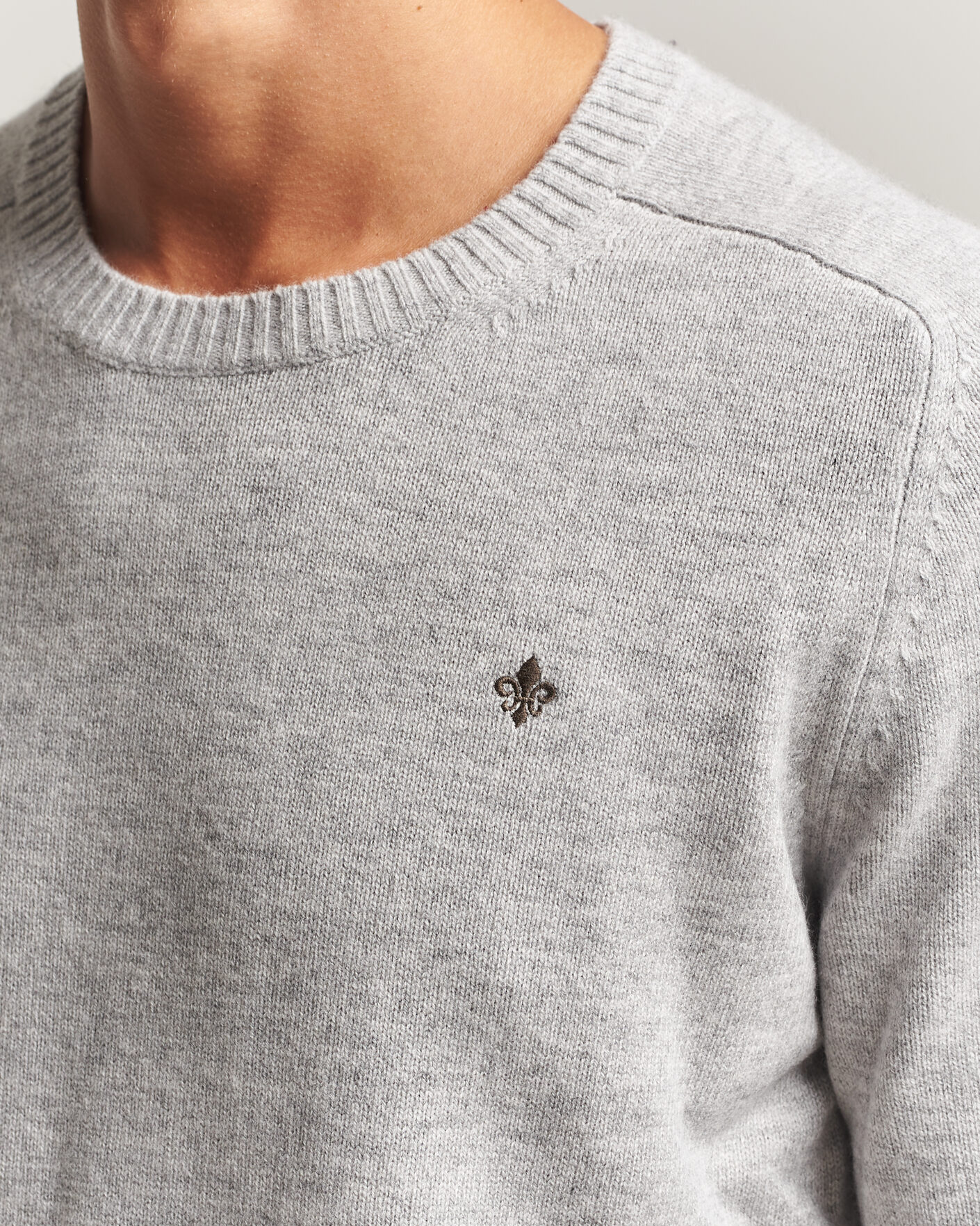 Herren | Pullover | Morris | Hertford Lambswool Crew Neck Grey