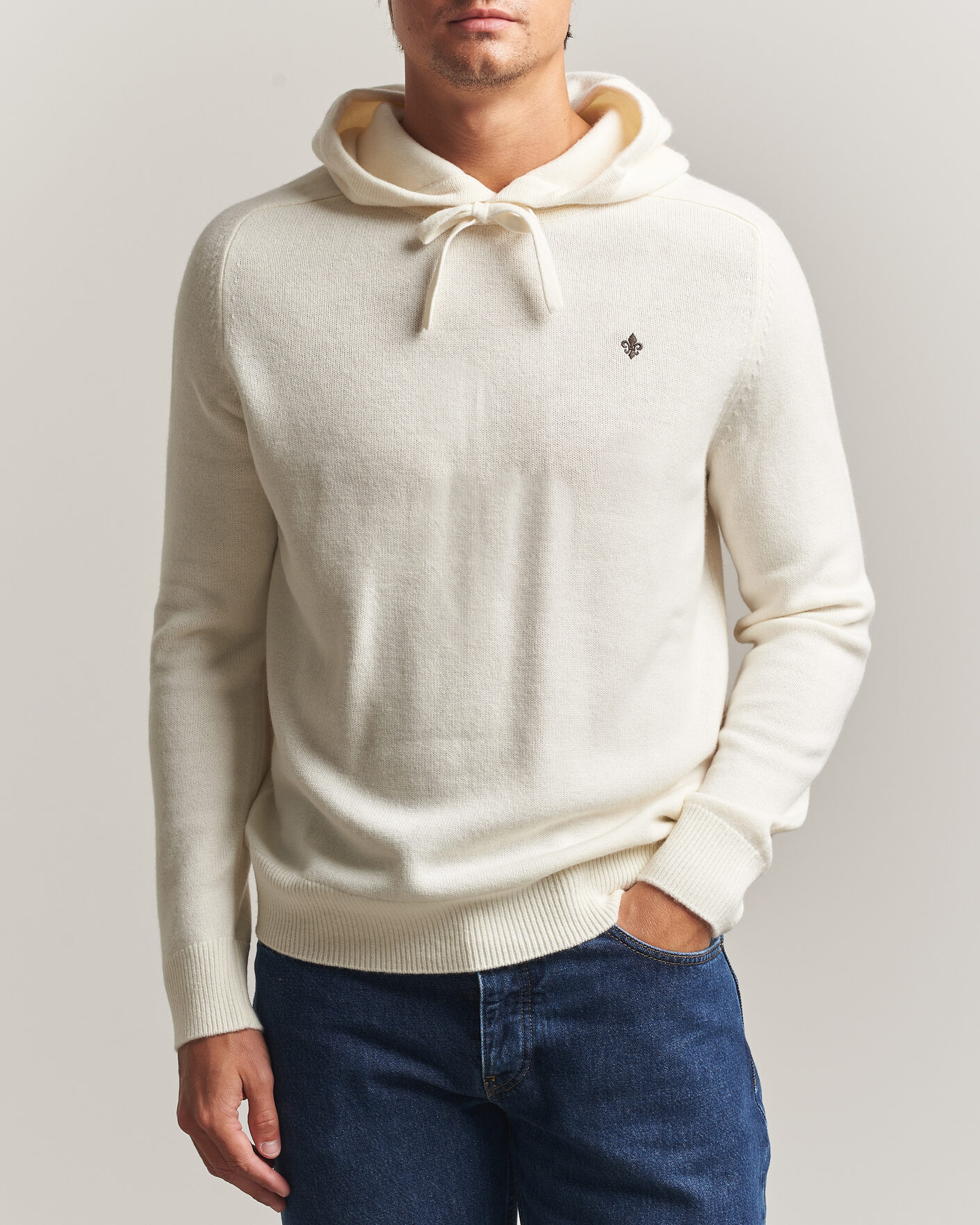 Herren | Pullover | Morris | Hertford Lambswool Hoodie Off White