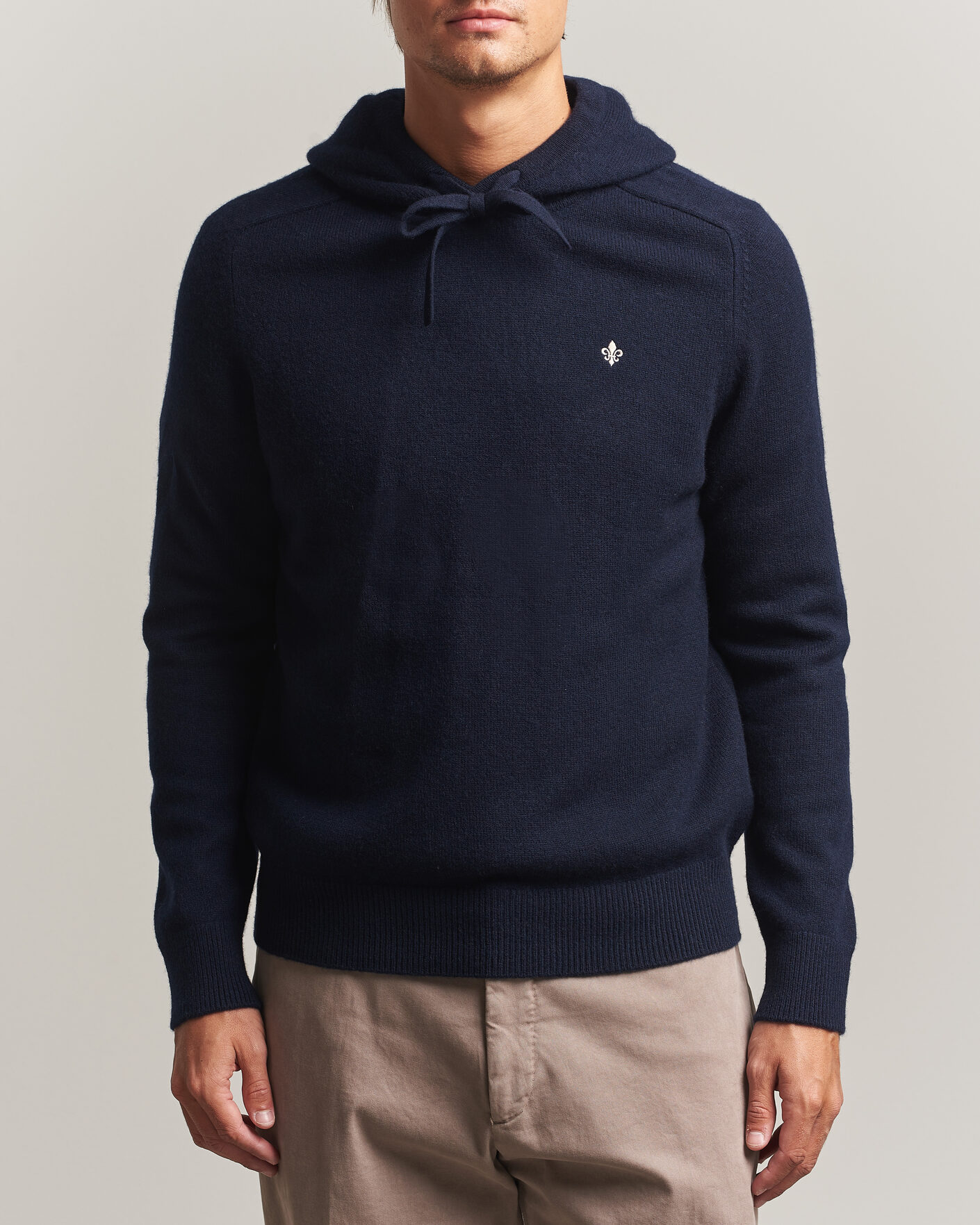 Herren | Pullover | Morris | Hertford Lambswool Hoodie Navy