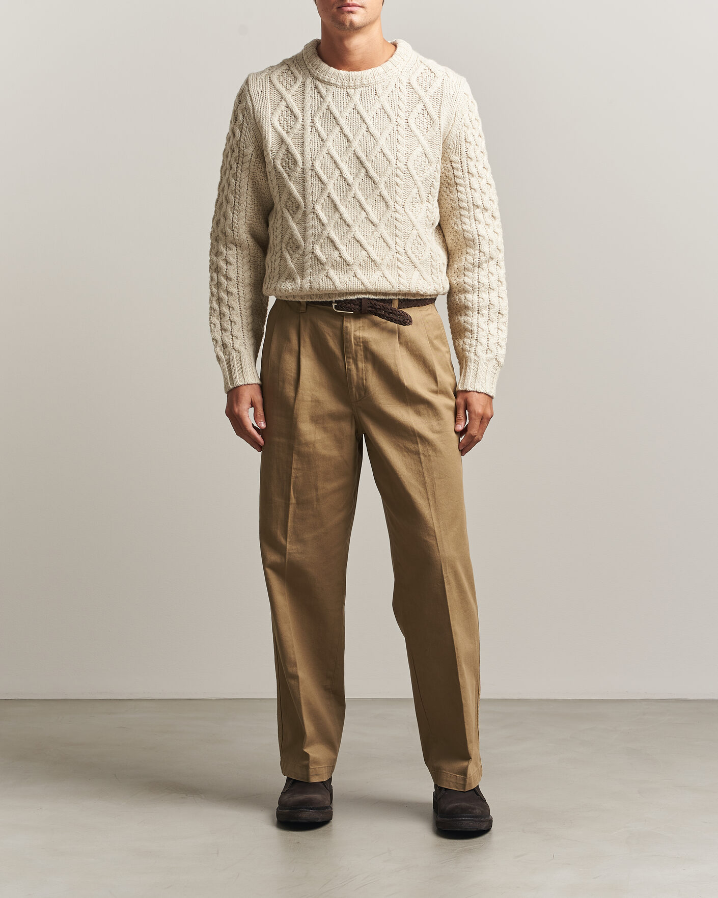 Herren | Pullover | Morris | Ramsey Cable Sweater Off White