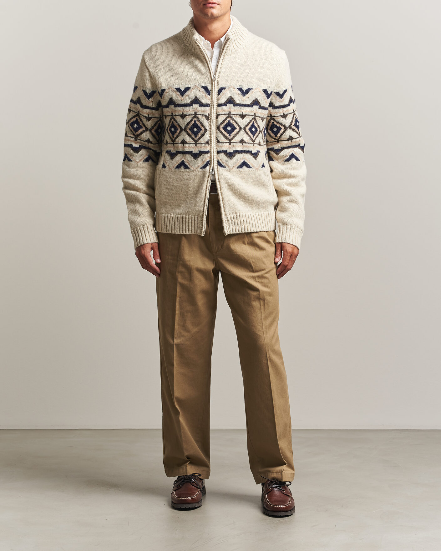 Herren | Pullover | Morris | Hadley Zip Cardigan Off White