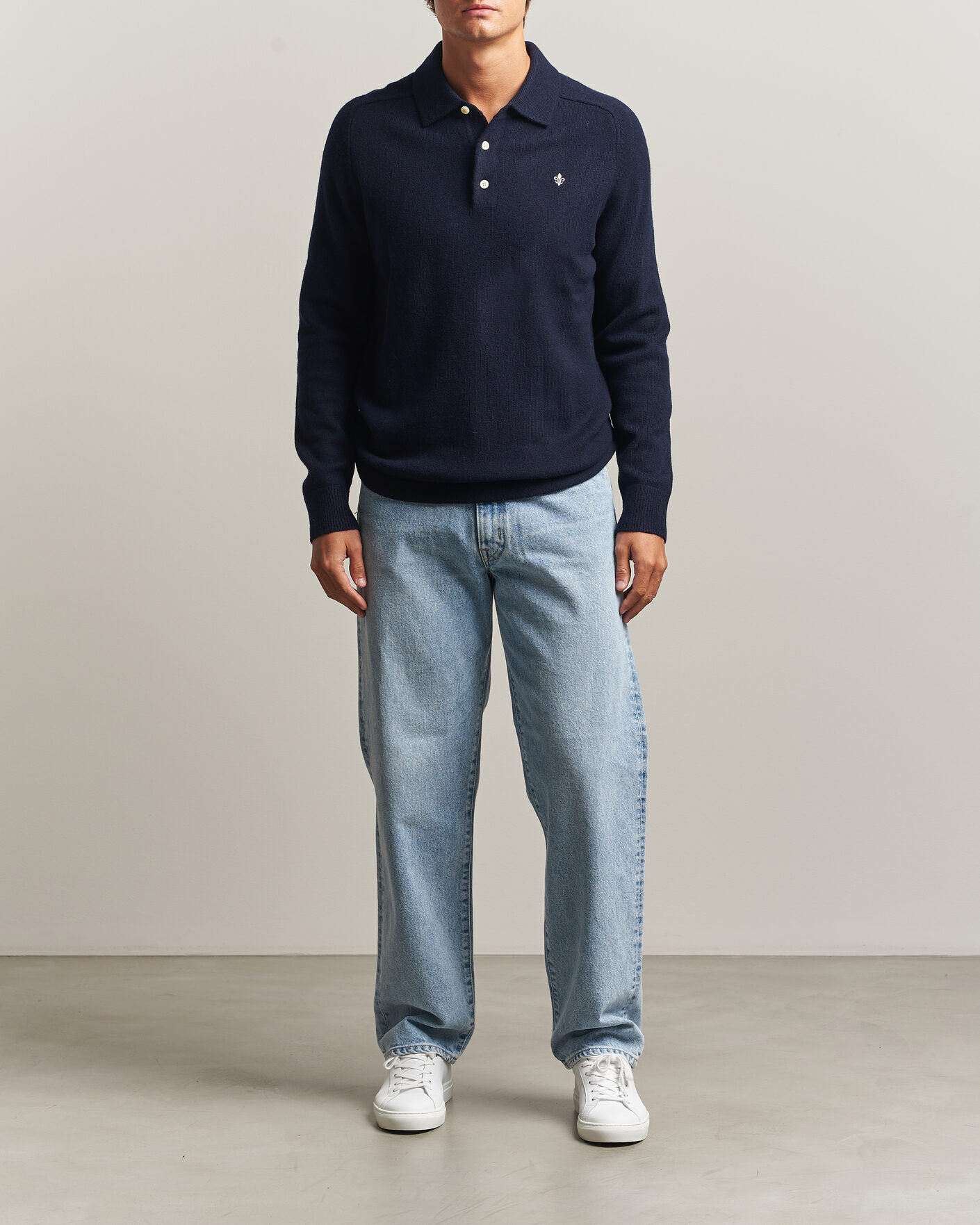 Herren | Pullover | Morris | Hetford Knitted Polo Navy