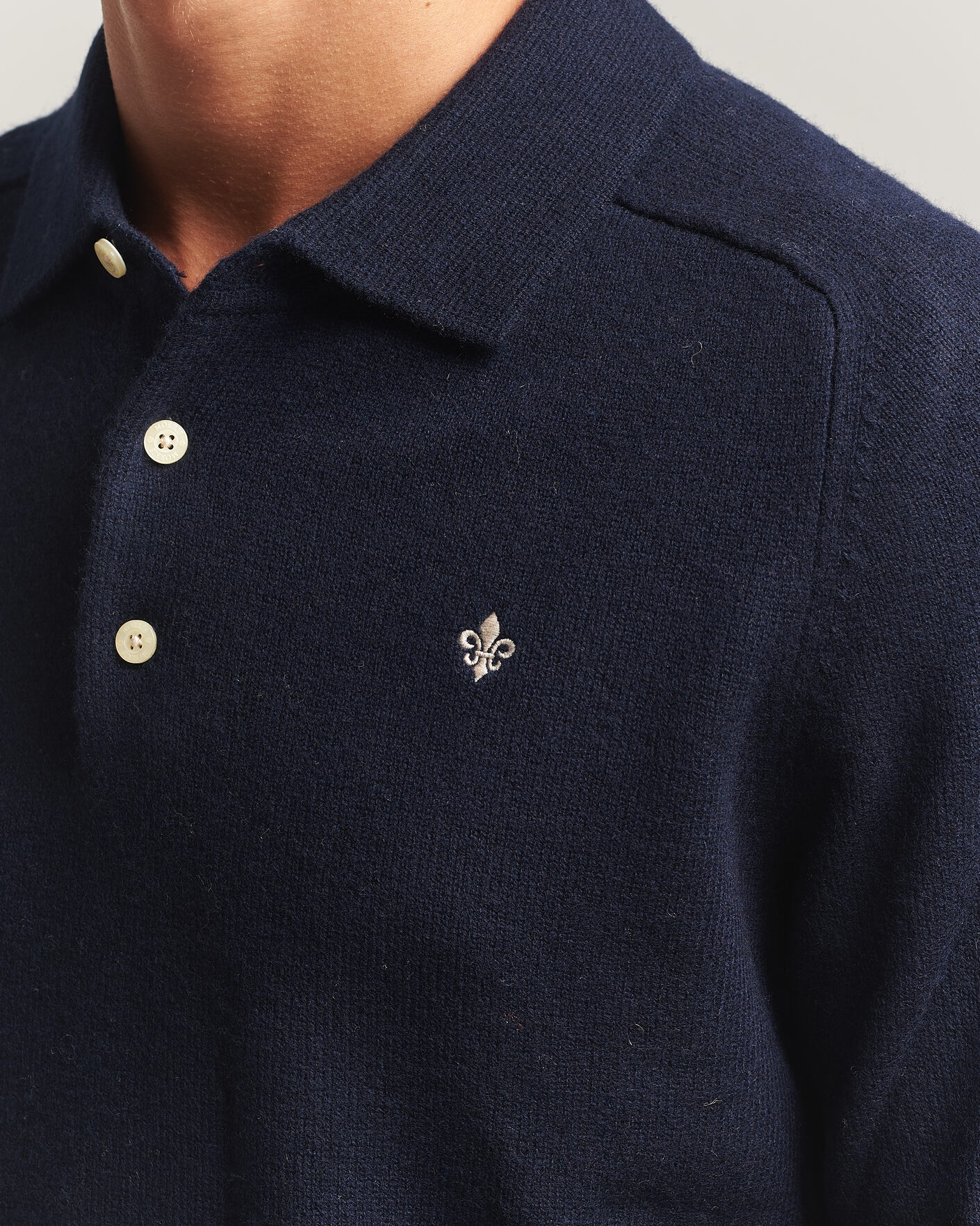 Herren | Pullover | Morris | Hetford Knitted Polo Navy