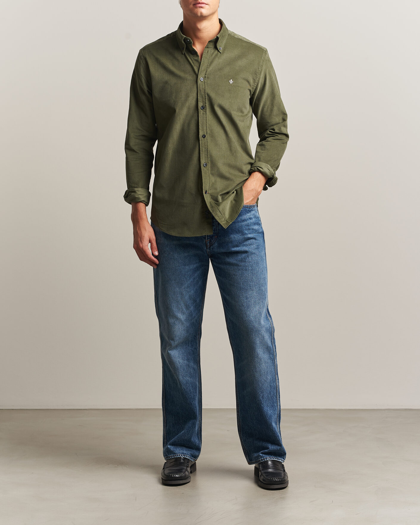 Herren | Hemden | Morris | Douglas Cord Shirt Olive