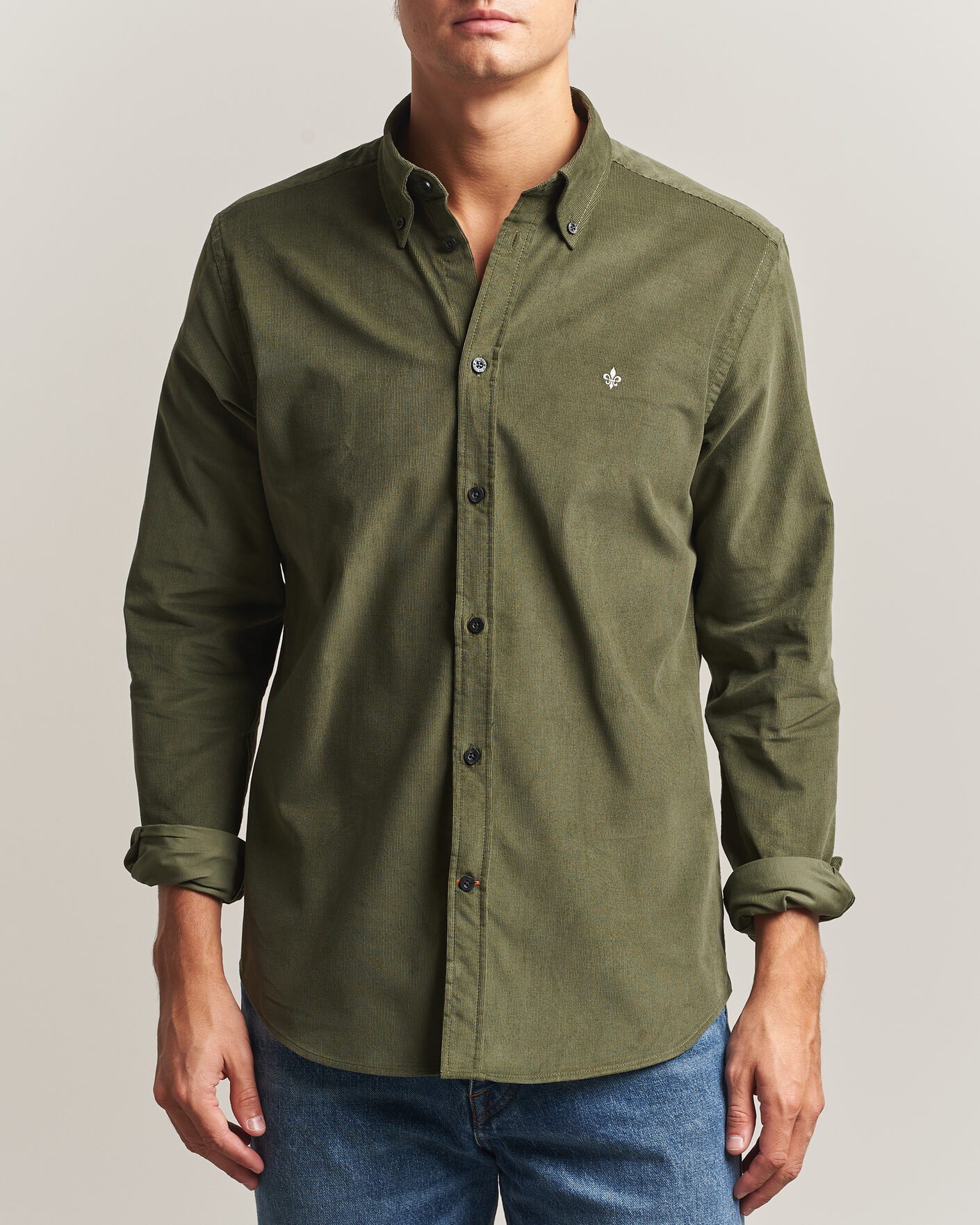 Herren | Hemden | Morris | Douglas Cord Shirt Olive