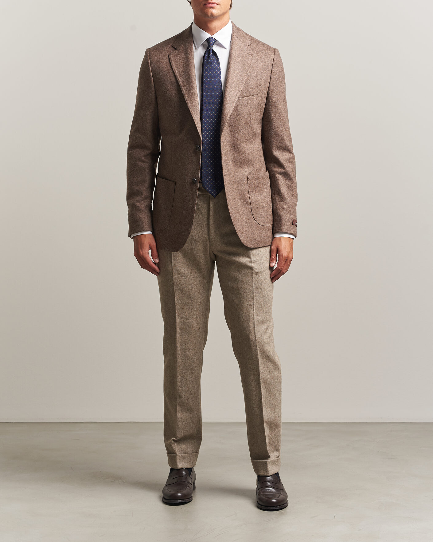 Herren | Hosen | Morris | Flannel Suit Trousers Khaki