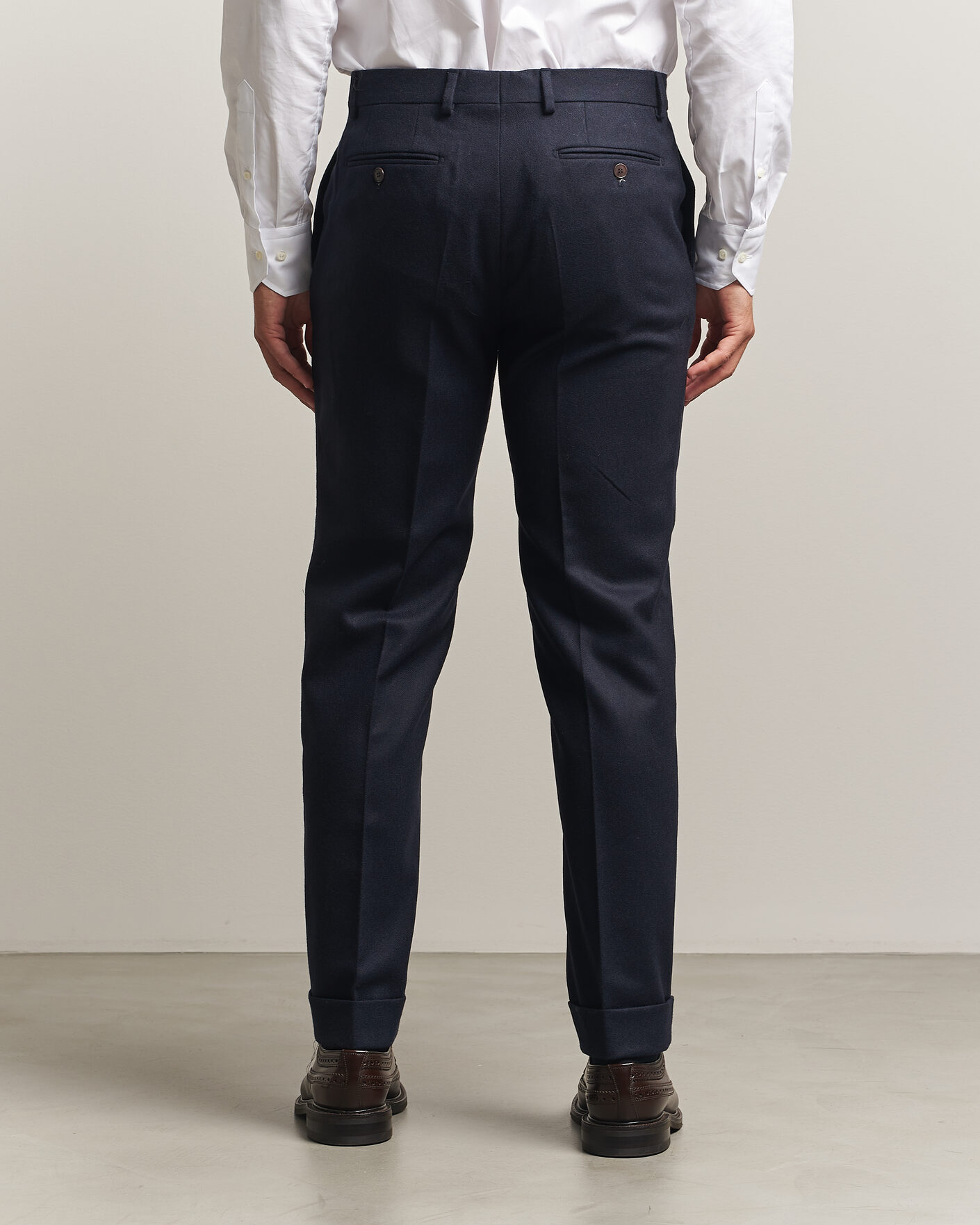 Herren | Hosen | Morris | Flannel Suit Trousers Navy