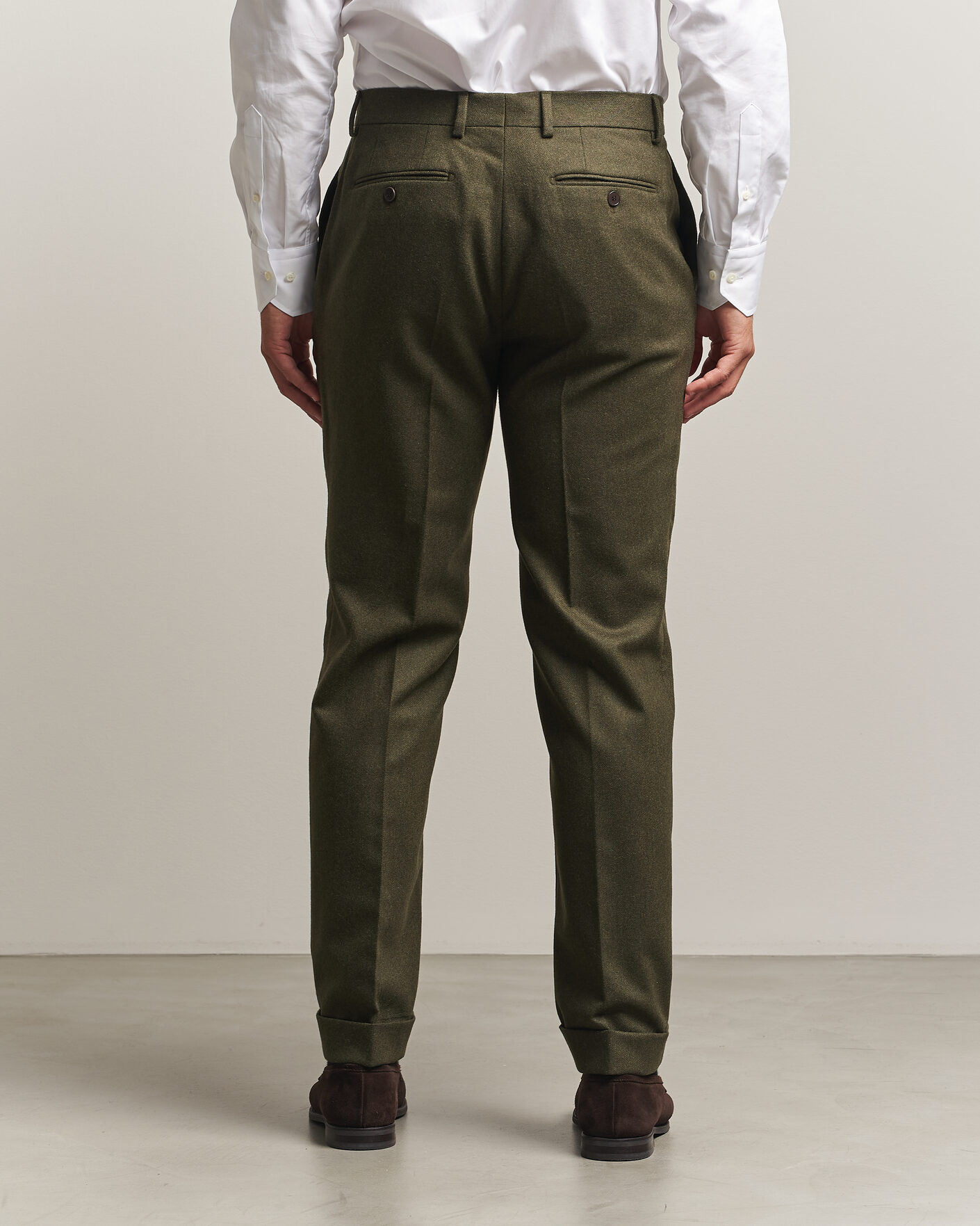 Herren | Hosen | Morris | Flannel Suit Trousers Green