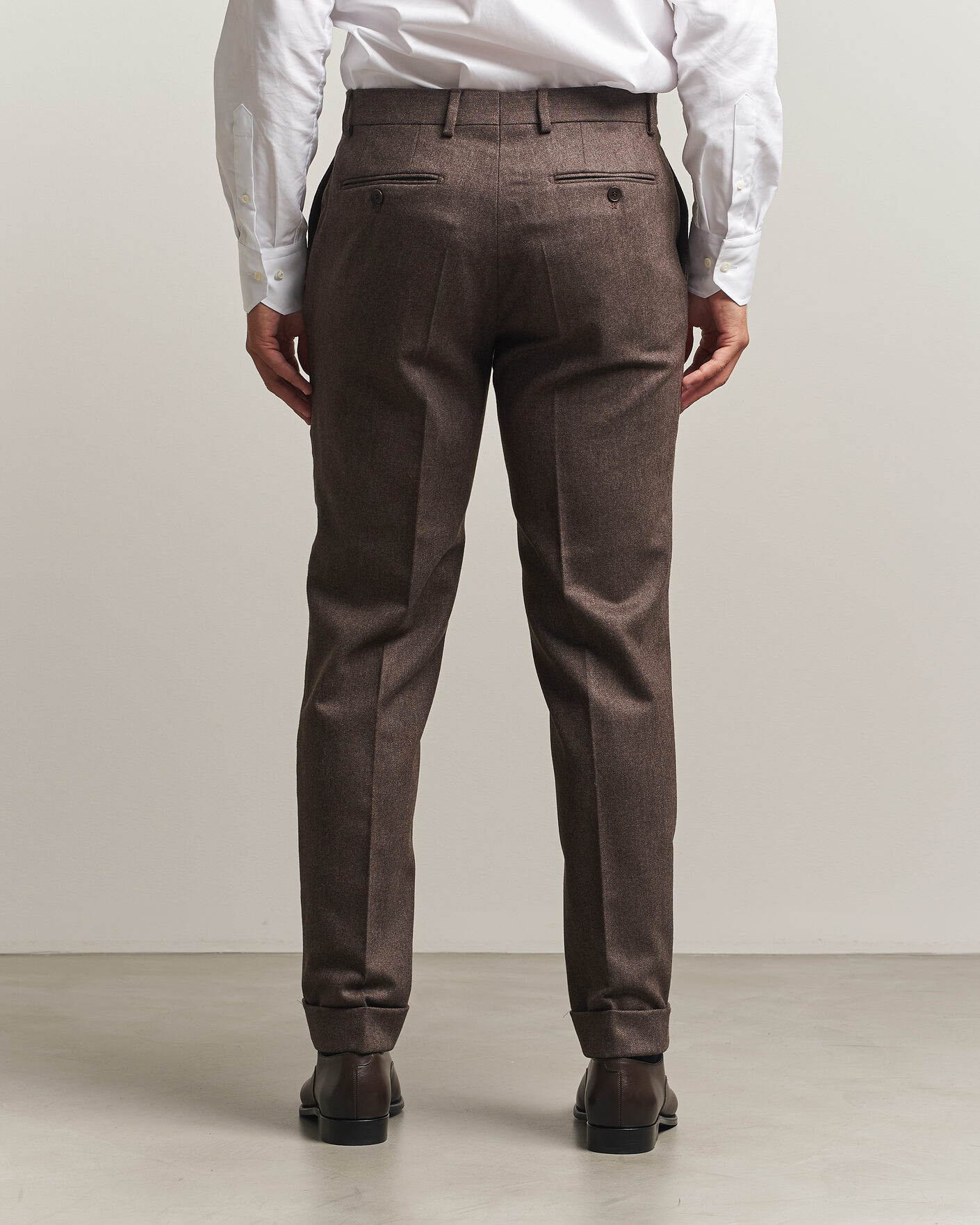Herren | Hosen | Morris | Flannel Suit Trousers Brown