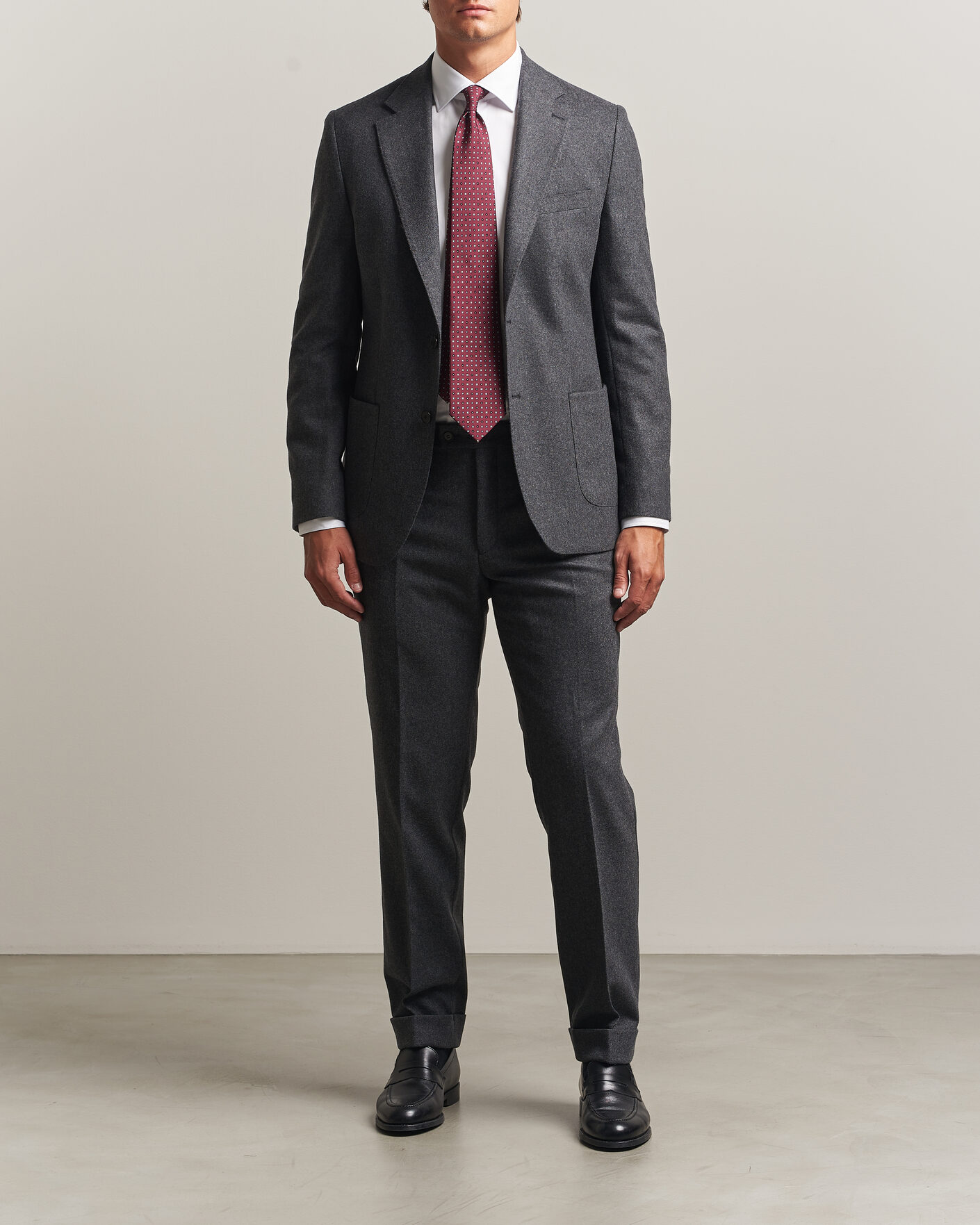 Herren | Hosen | Morris | Flannel Suit Trousers Grey