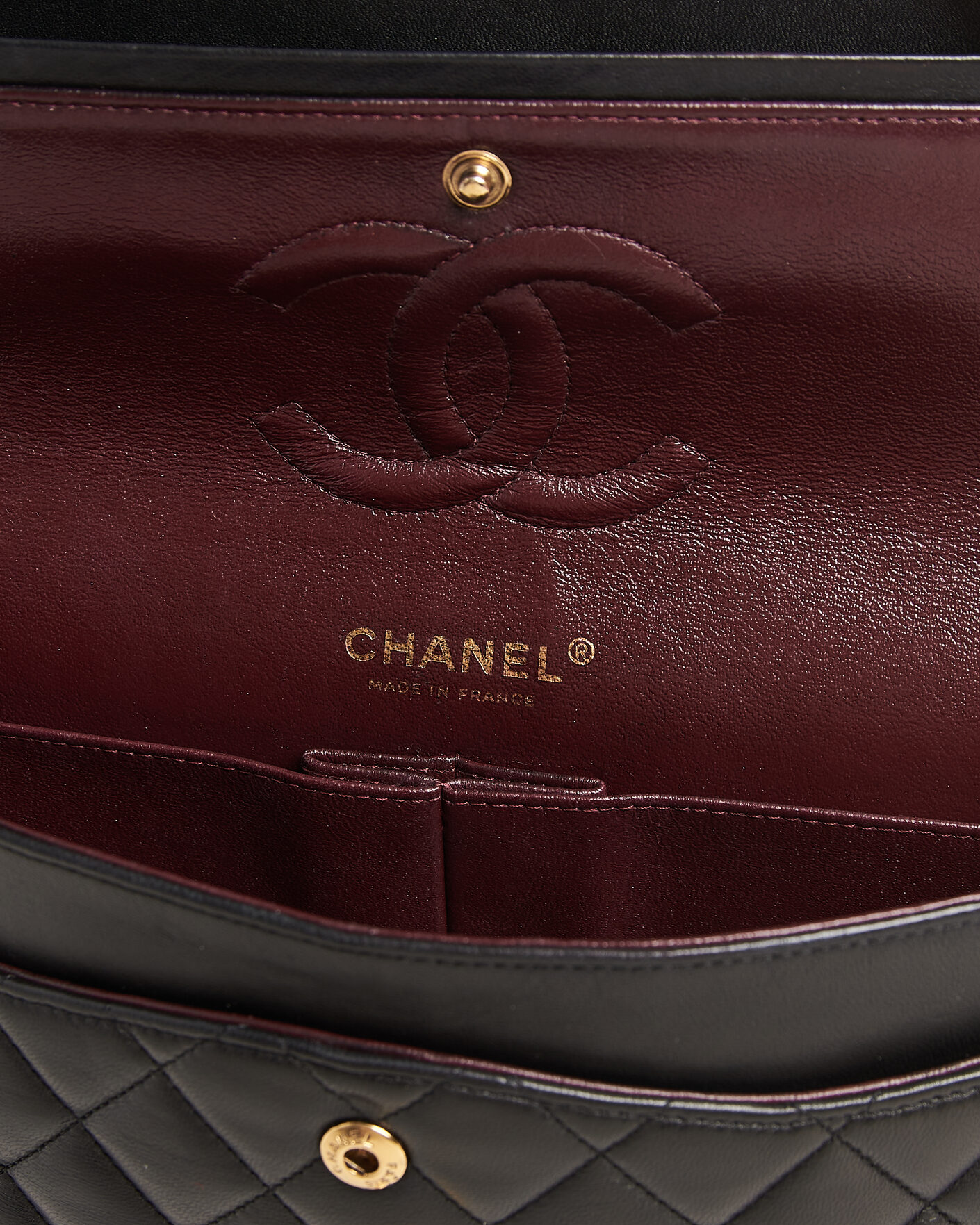 Herren | Pre-Owned & Vintage Bags | Chanel Pre-Owned | Classic Medium Double Flap Bag Lambskin Black