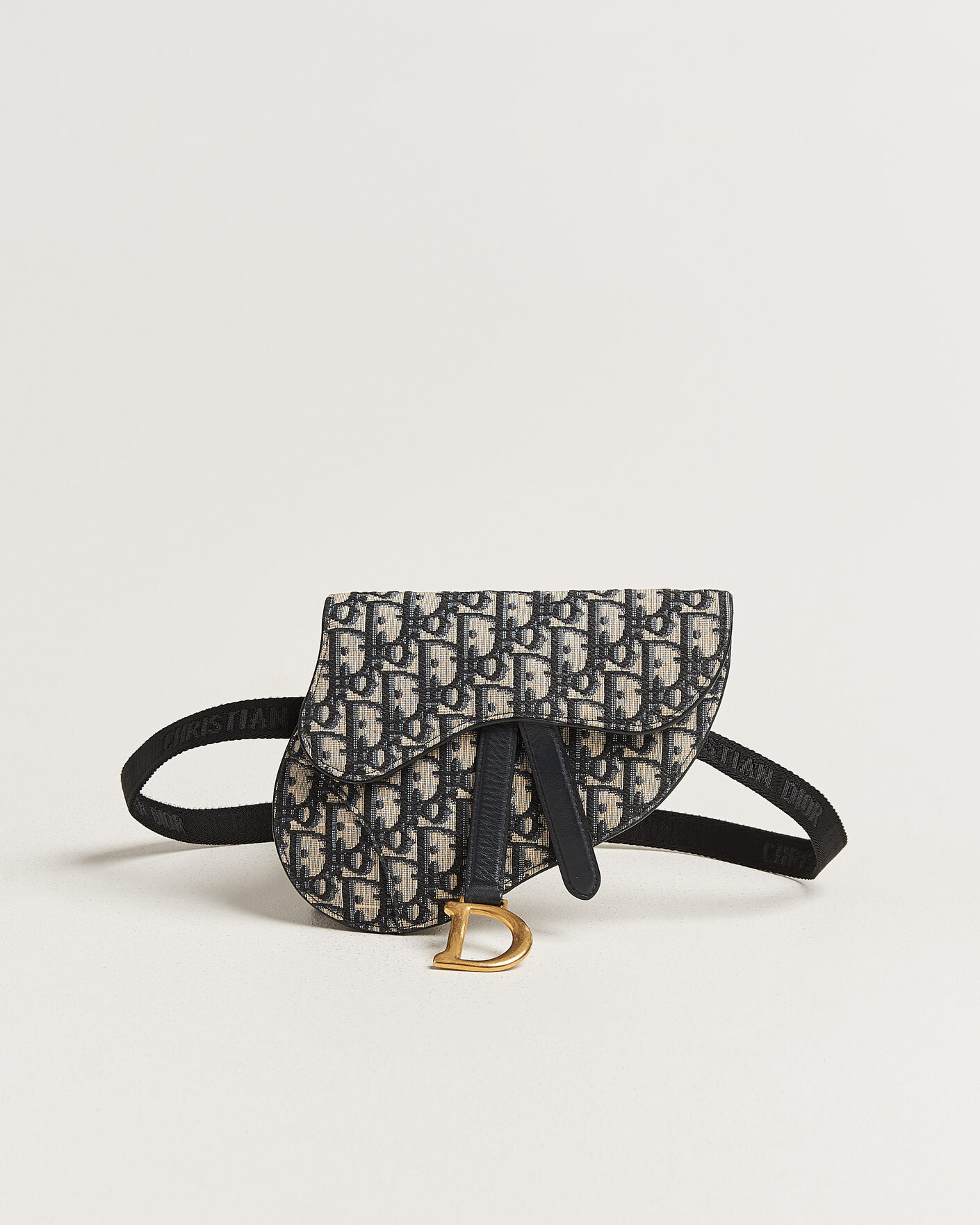 Herren | Pre-Owned & Vintage Bags | Dior Pre-Owned | Saddle Belt Pouch Bag Oblique Jacquard Blue