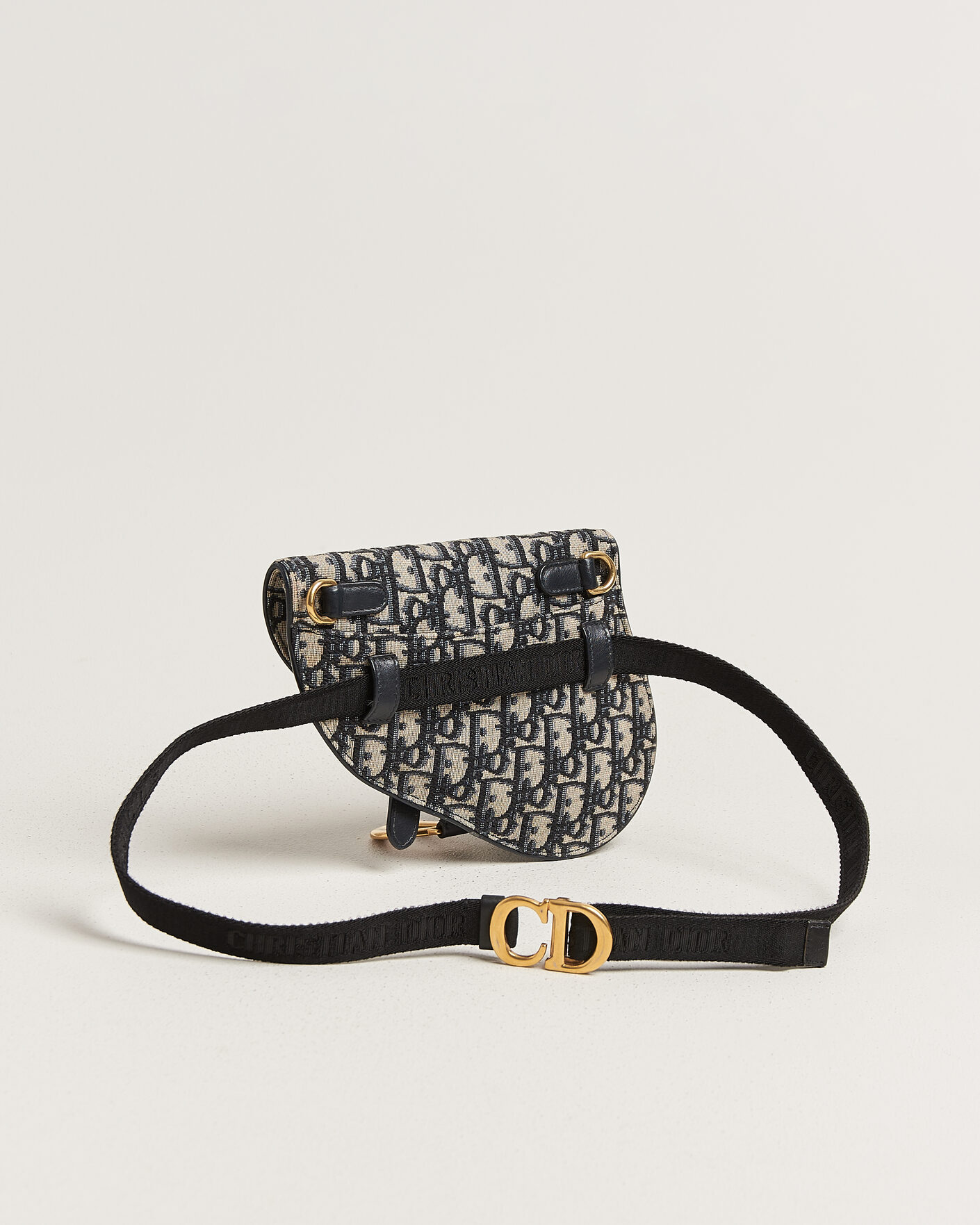 Herren | Pre-Owned & Vintage Bags | Dior Pre-Owned | Saddle Belt Pouch Bag Oblique Jacquard Blue