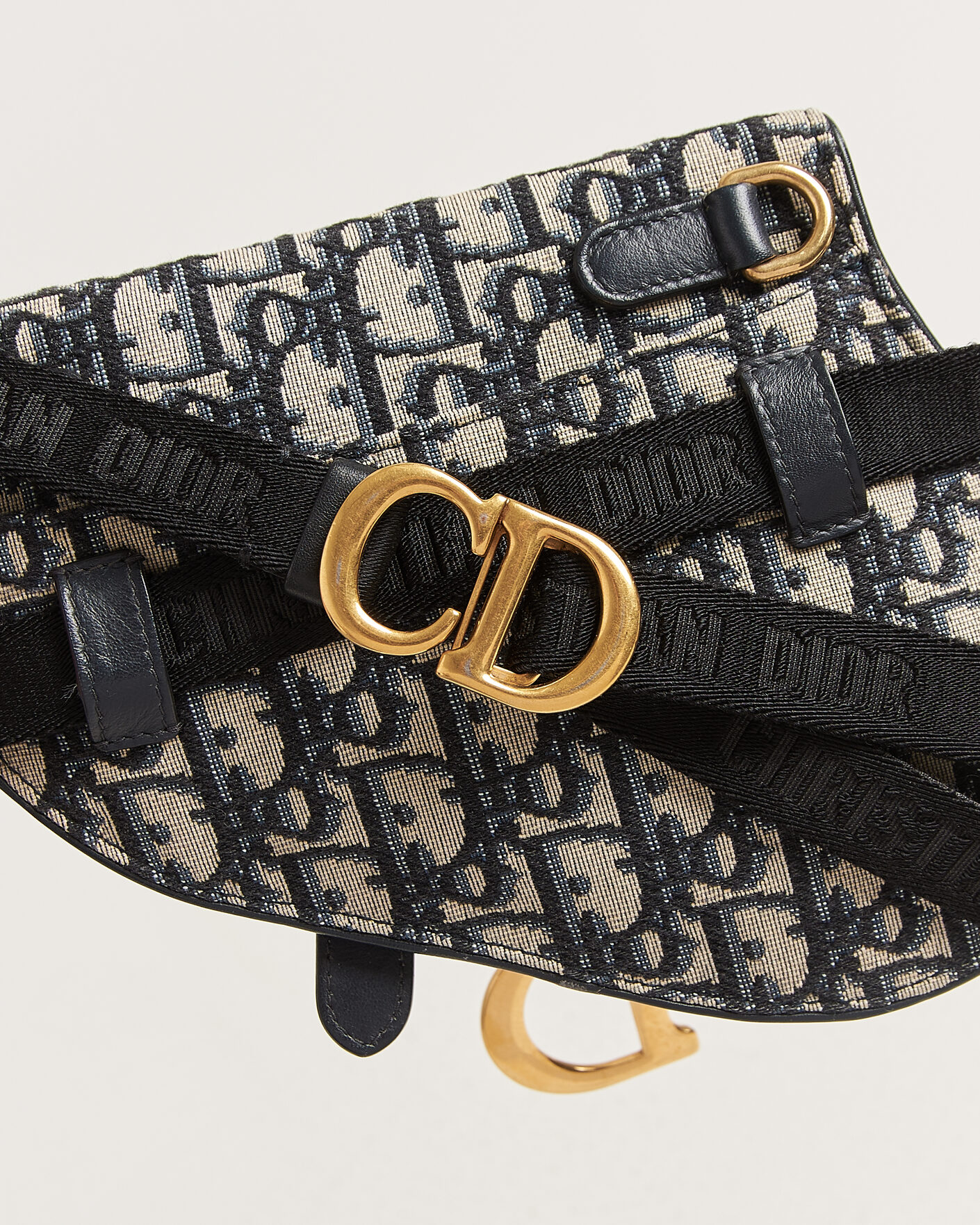 Herren | Pre-Owned & Vintage Bags | Dior Pre-Owned | Saddle Belt Pouch Bag Oblique Jacquard Blue