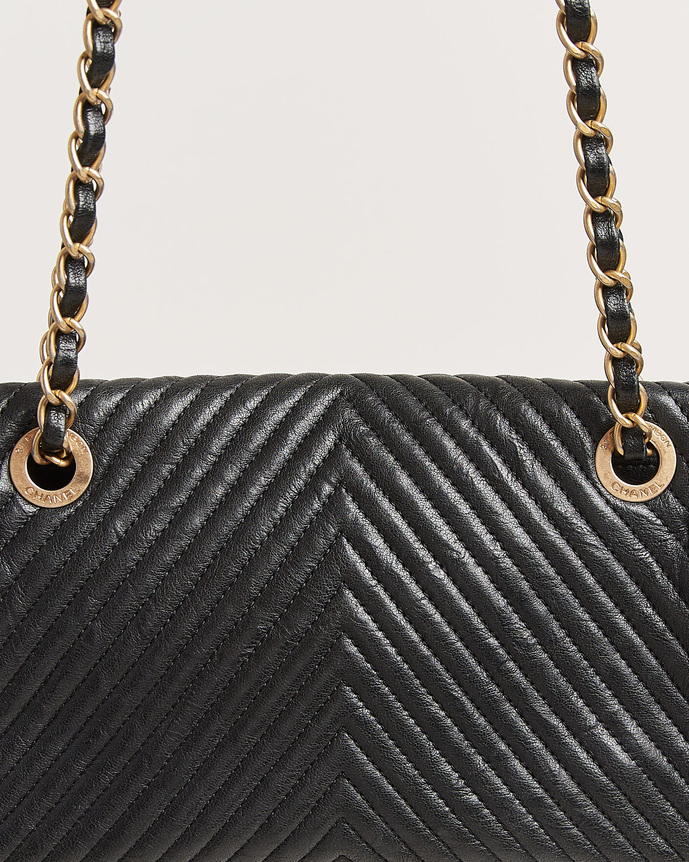 Herren | Pre-Owned & Vintage Bags | Chanel Pre-Owned | Chevron Small Flap Bag Black