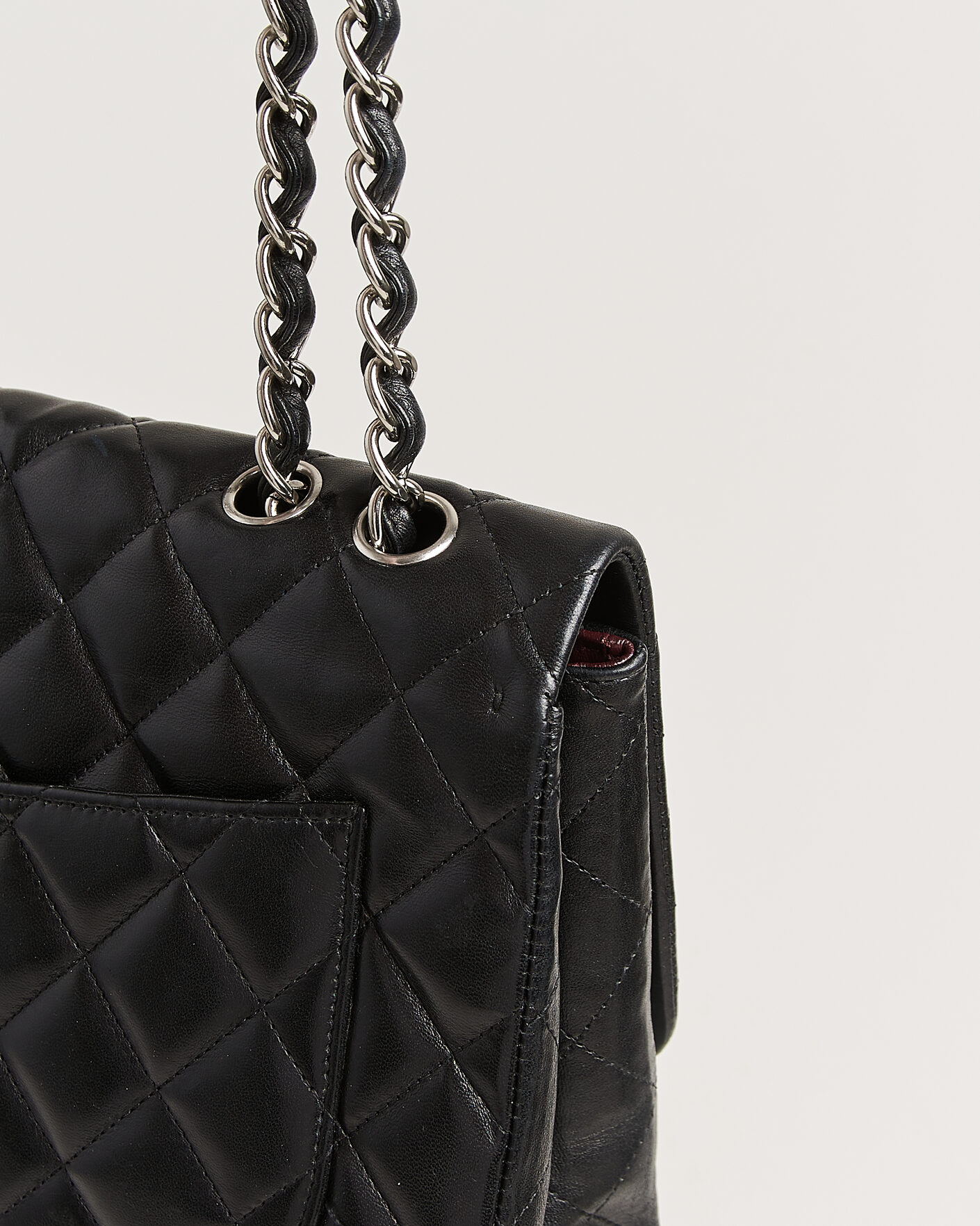 Herren | Pre-Owned & Vintage Bags | Chanel Pre-Owned | Classic Jumbo Single Flap Bag Lambskin Black